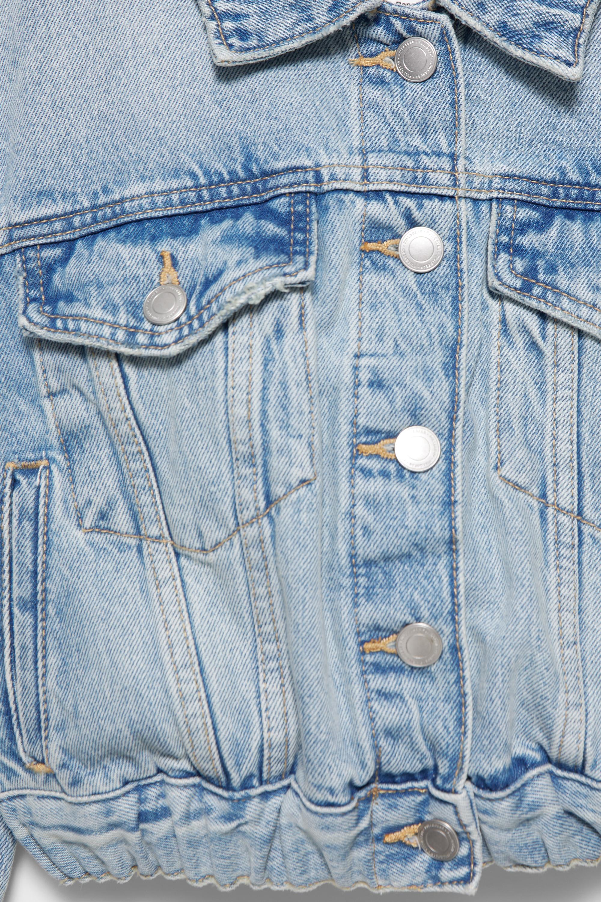 Cropped denim jacket — Pale blue