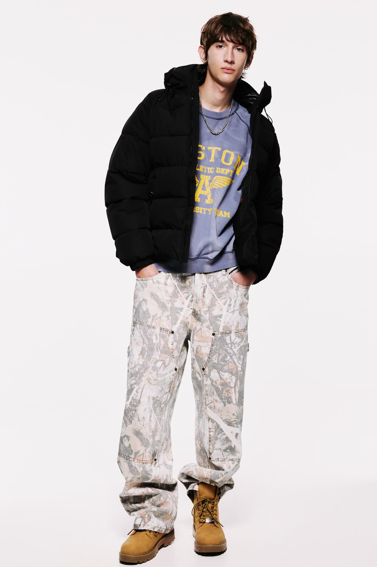 STWD hooded padded jacket — Black