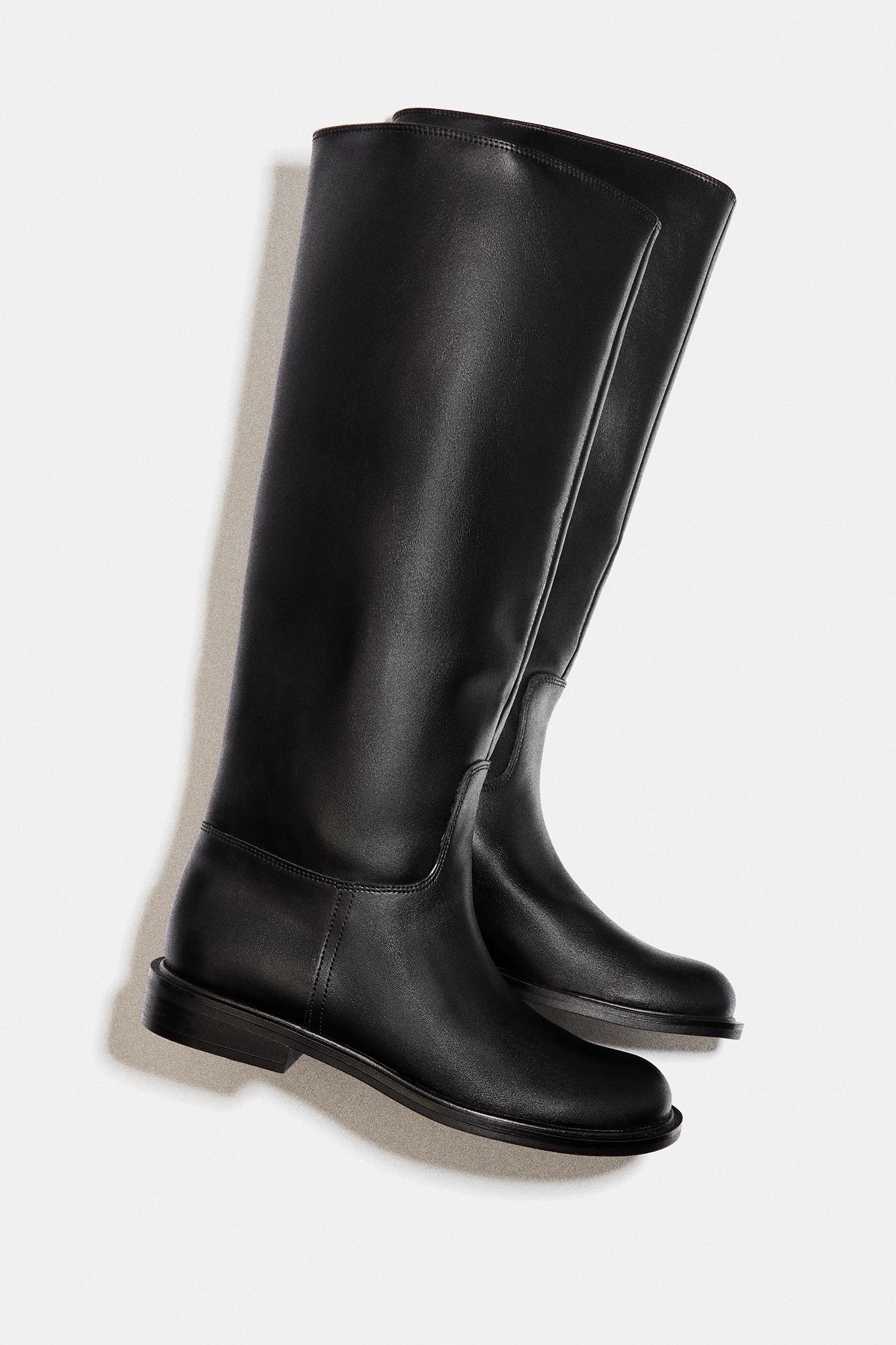 High flat boots — Black