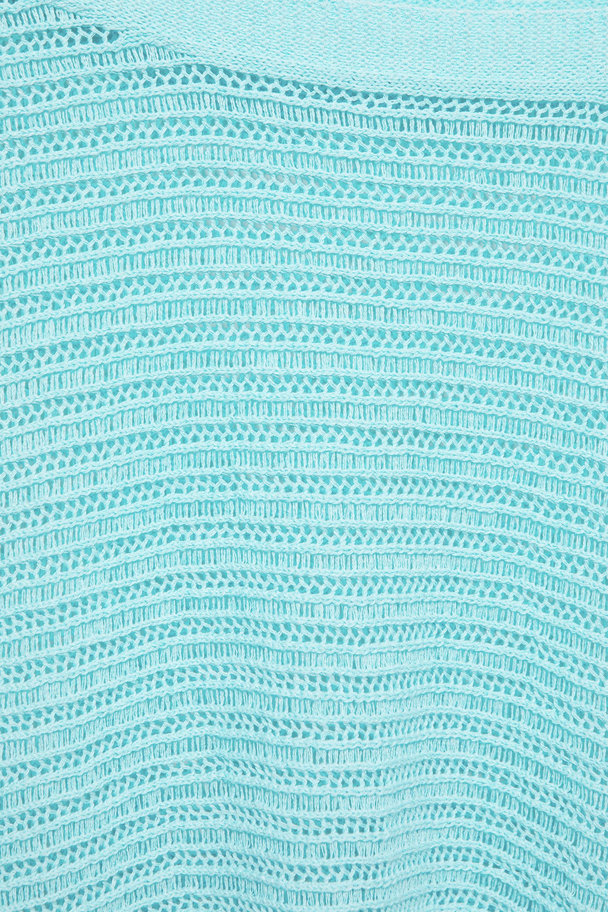 Cutwork rib jumper — Turquoise