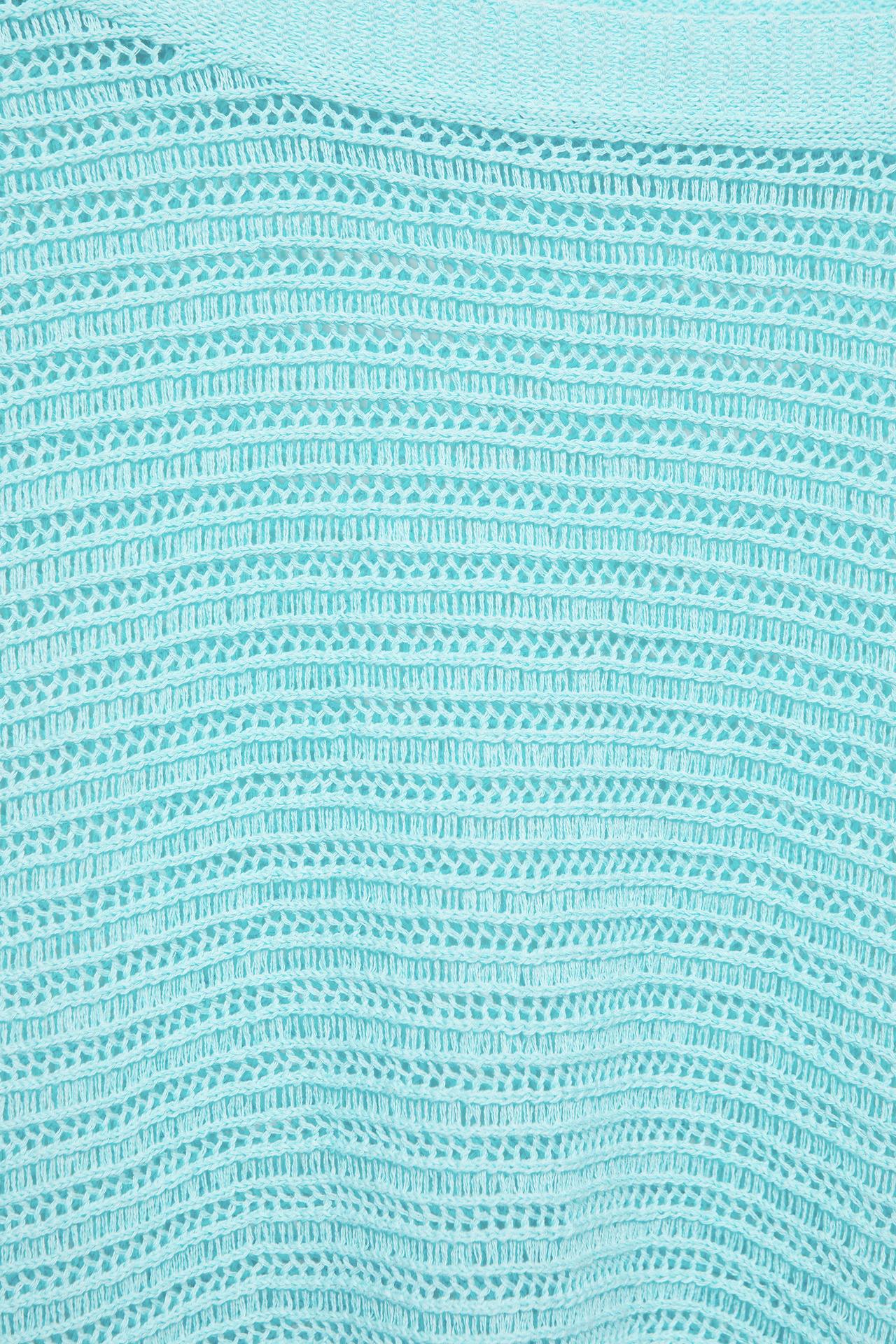 Cutwork rib jumper — Turquoise