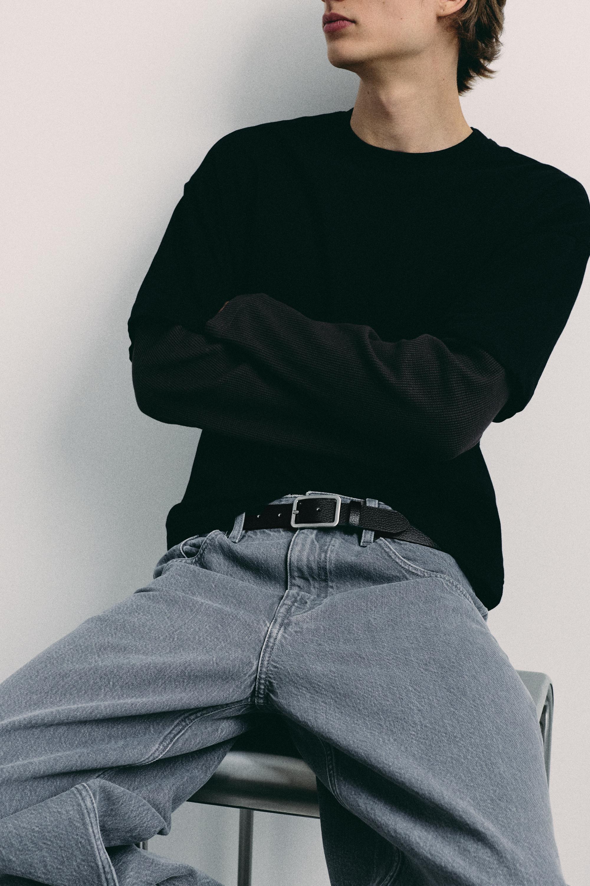 Pull&Bear Siyah suni deri kemer görsel 8