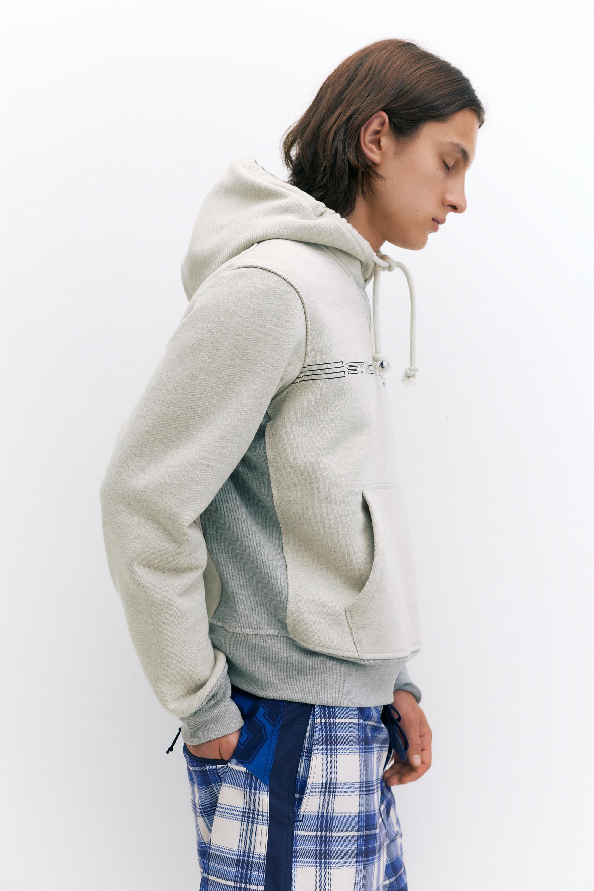 Pleasures x STWD hoodie — Grey/Camel