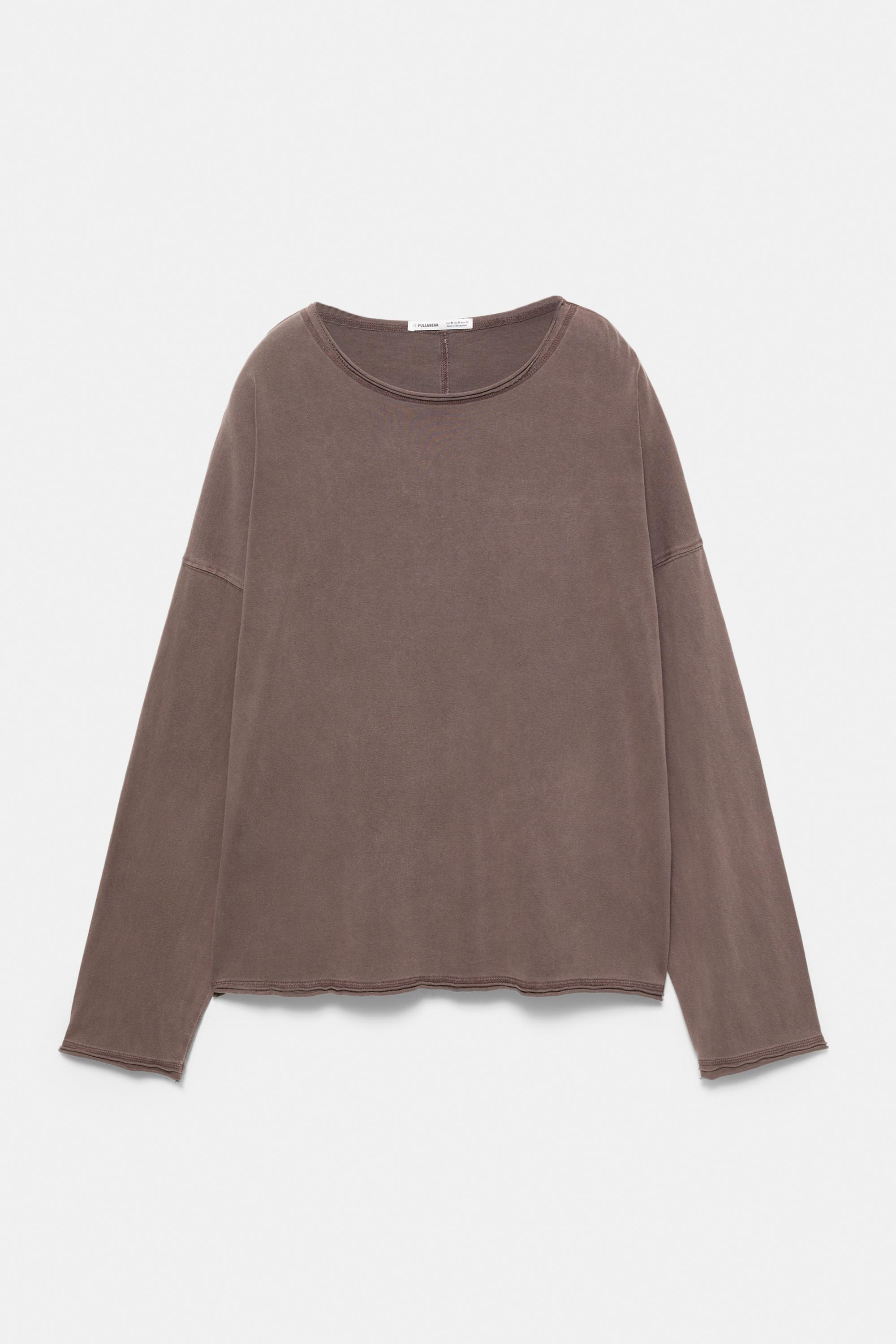 Oversize long sleeve T-shirt — Dark eggplant