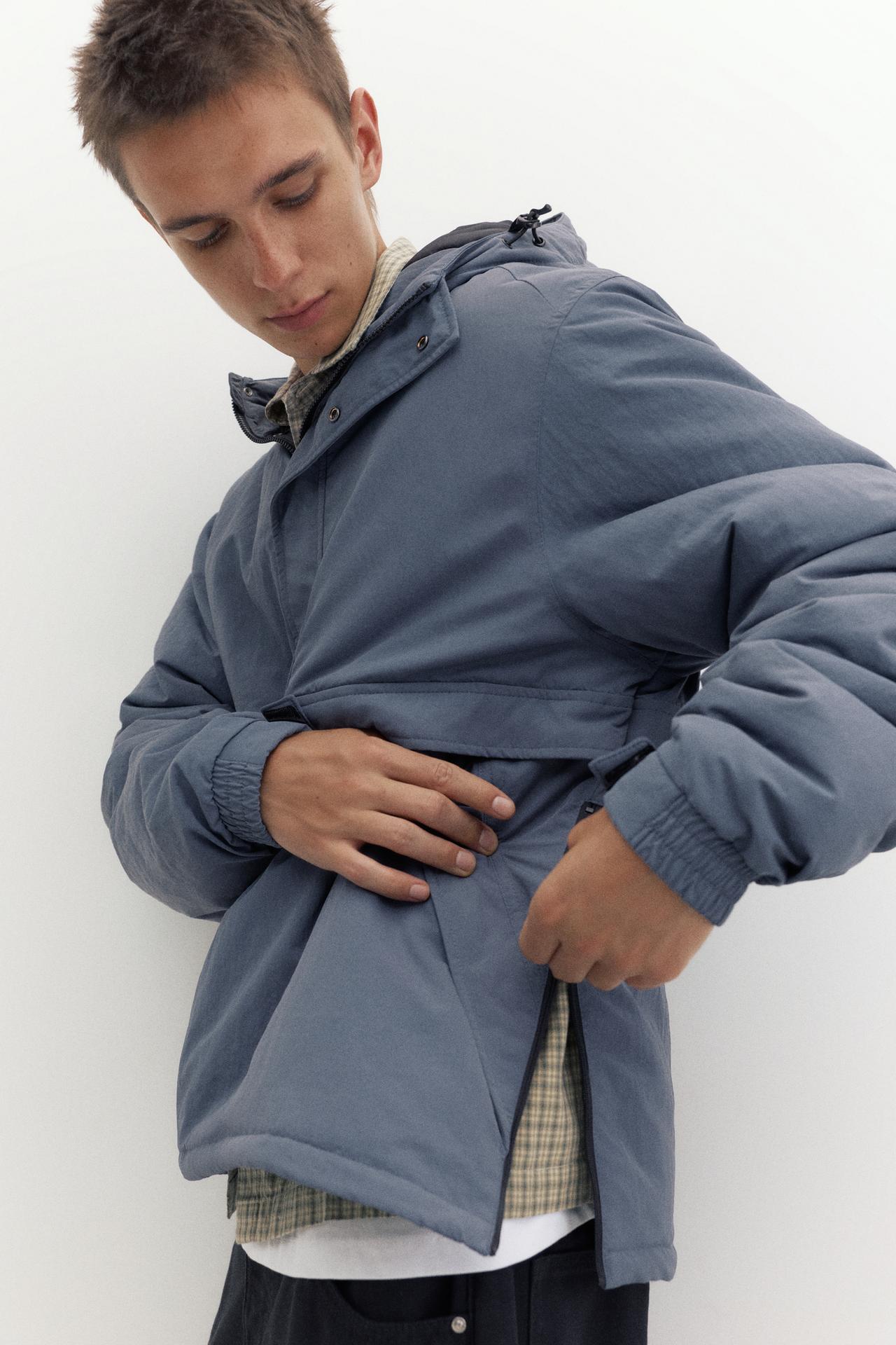 Hooded anorak jacket — Petroleum