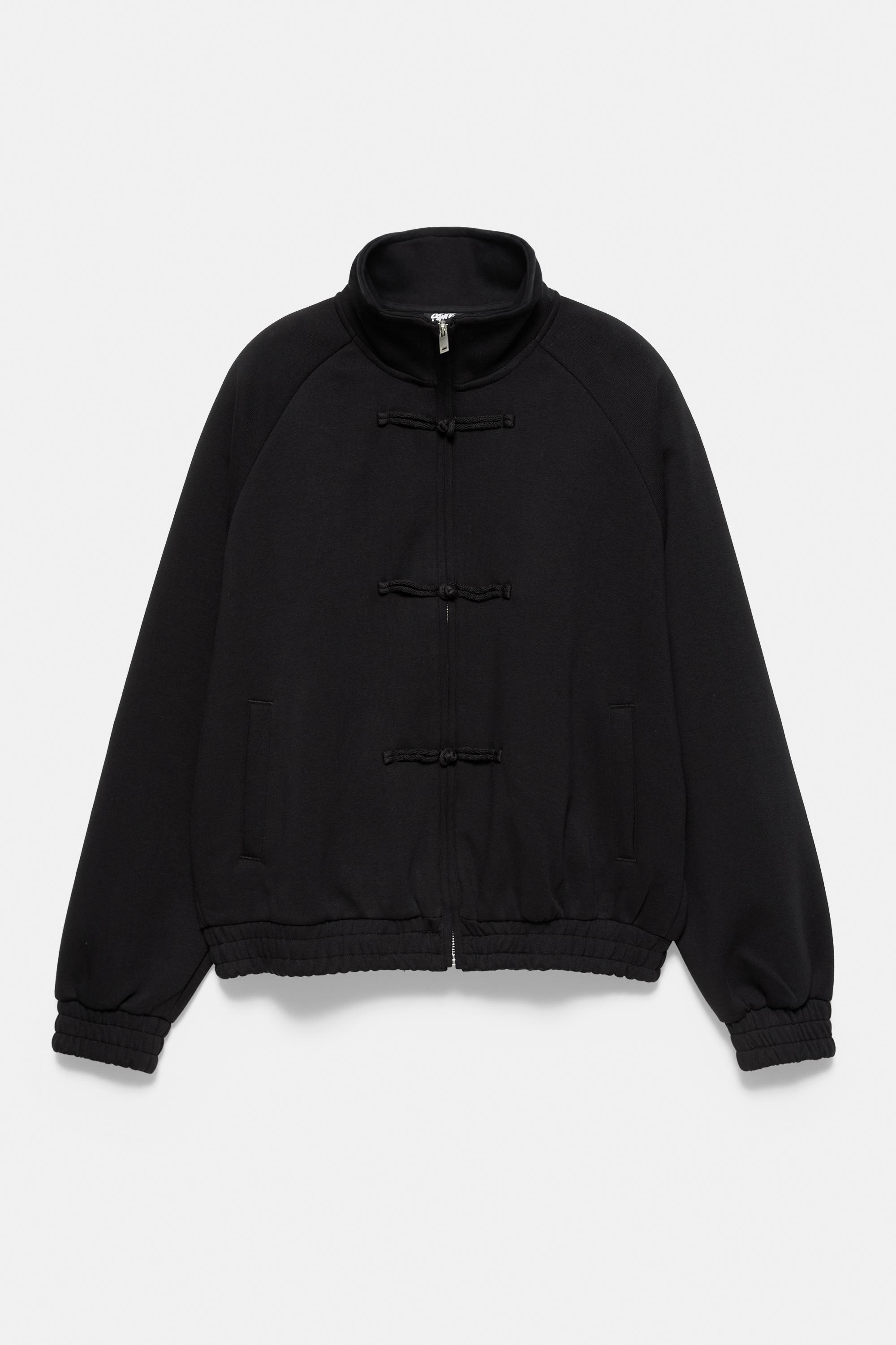 Zip-up sweatshirt with toggles — Black