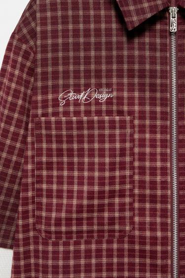 Double sleeve waffle-knit shirt — Burgundy 9