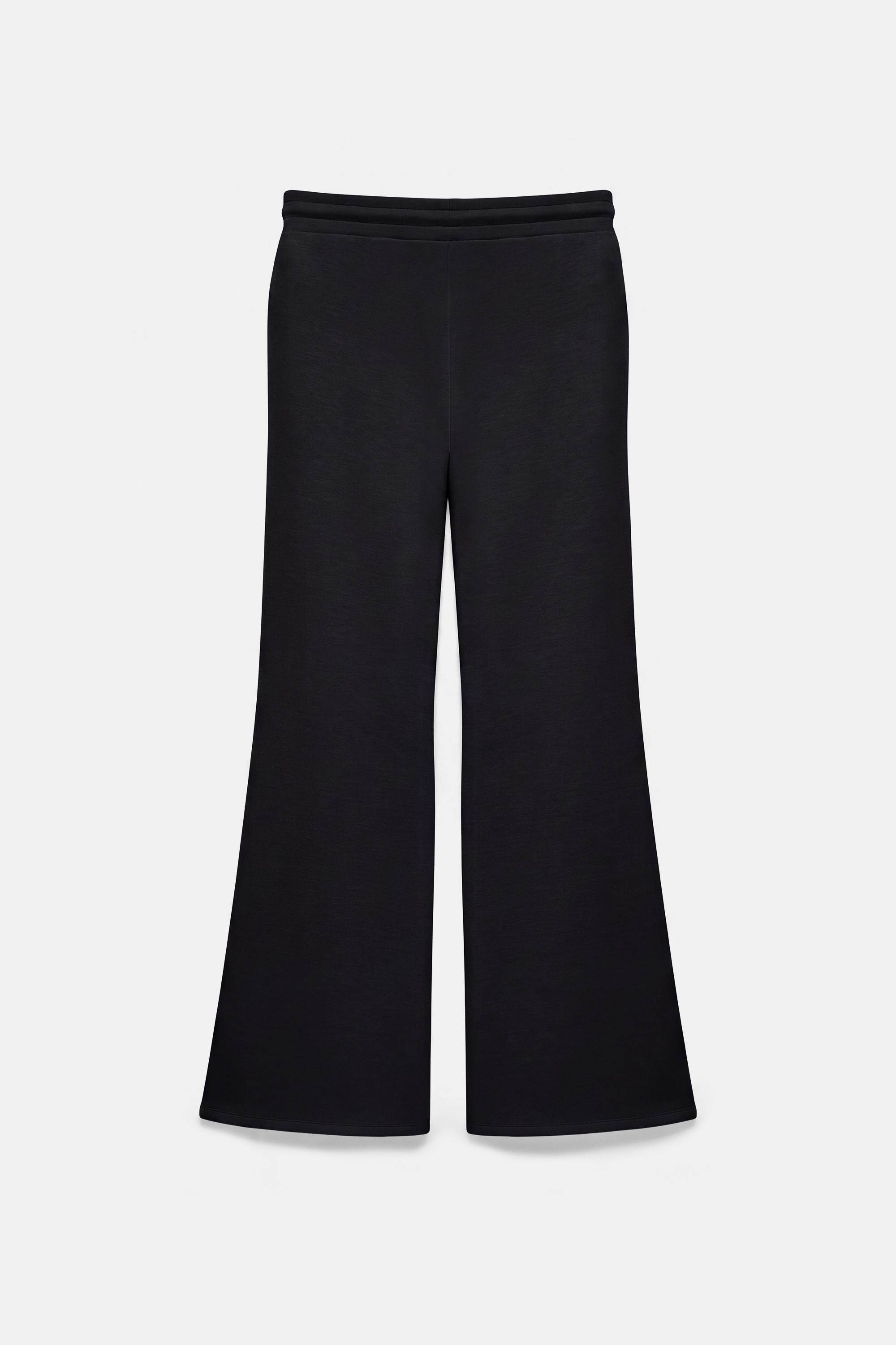 Modal flared trousers — Black
