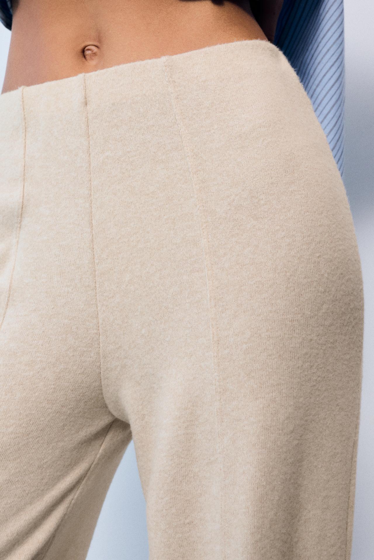 Soft touch wide-leg trousers — Ecru