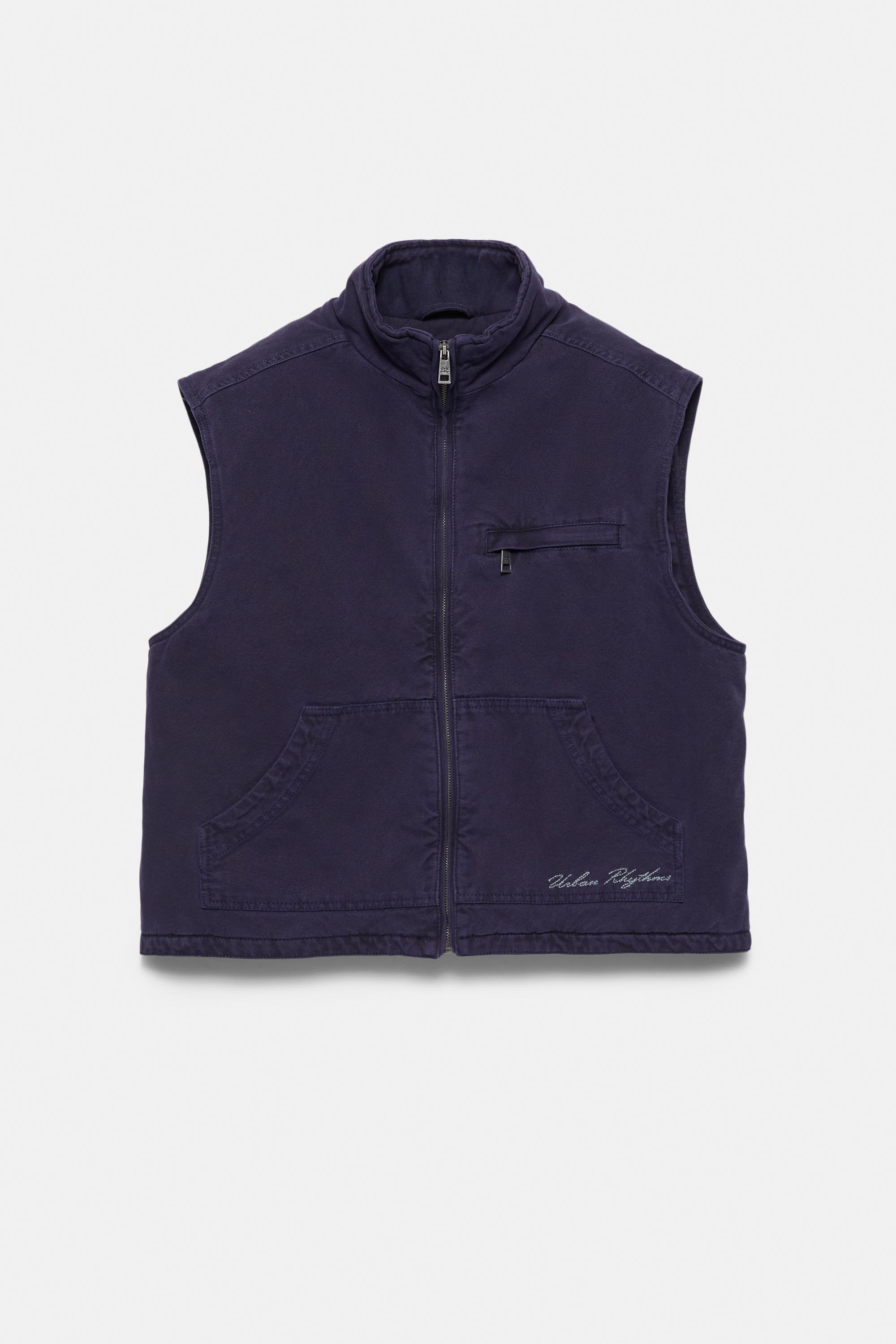 Quilted cotton vest — Navy