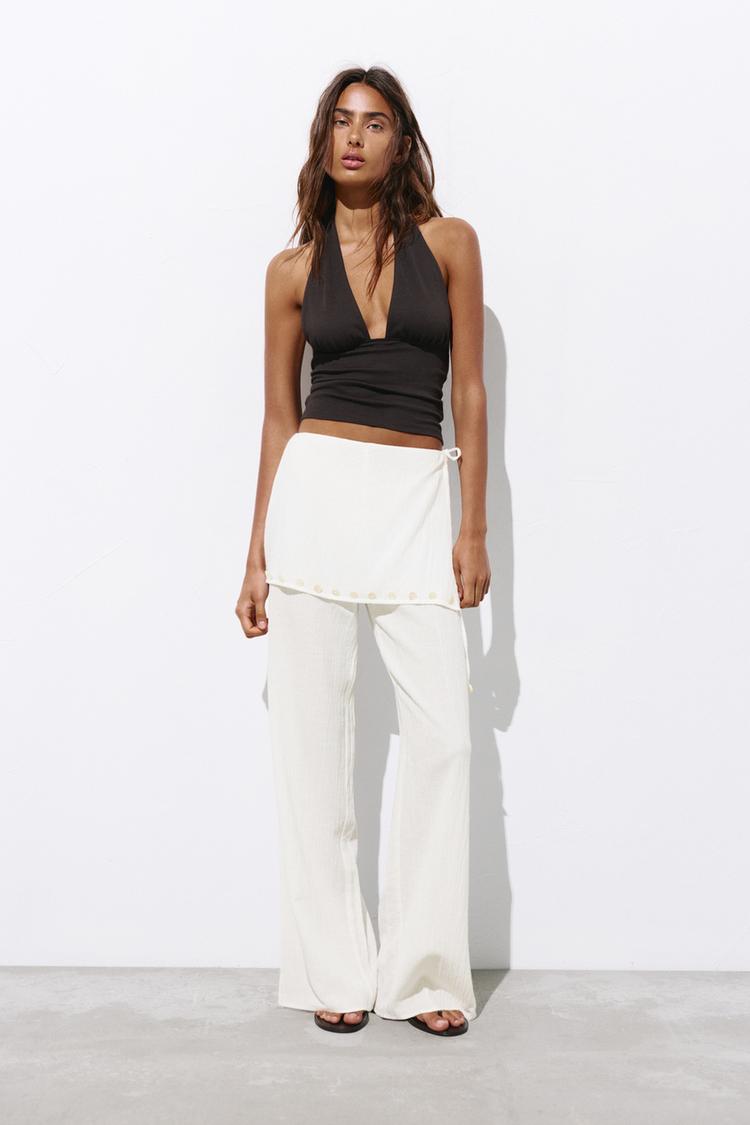 Flowy sarong trousers — Vanilla