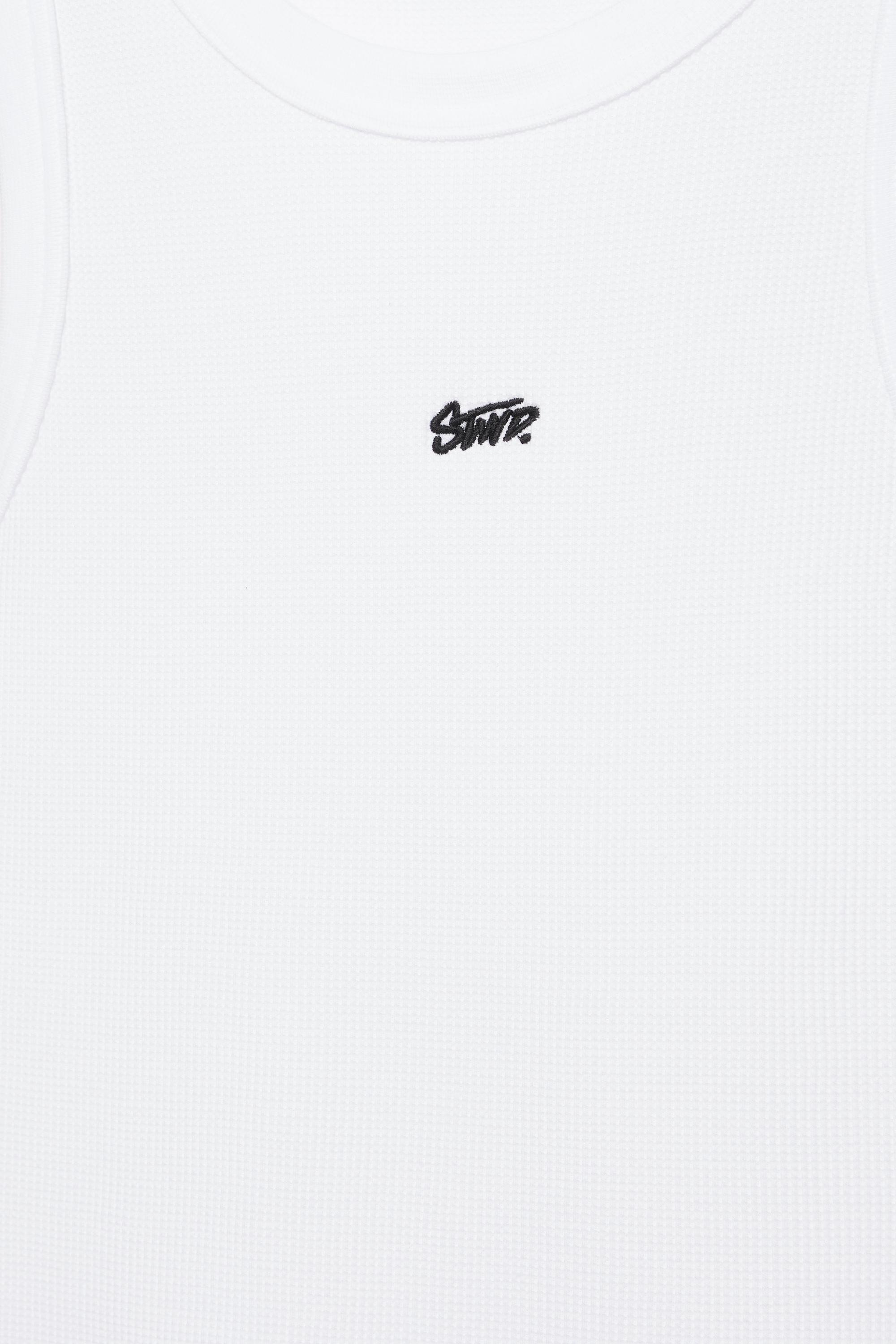 STWD waffle-knit vest — White