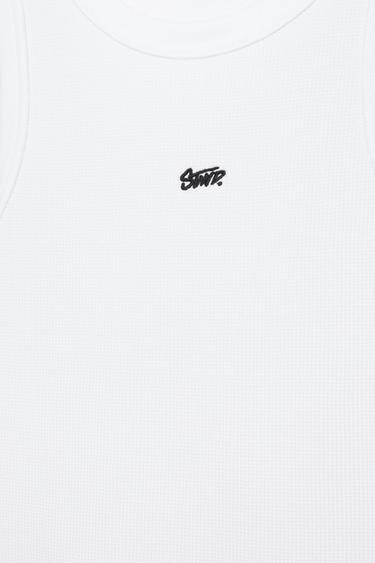 STWD waffle-knit vest — White 7
