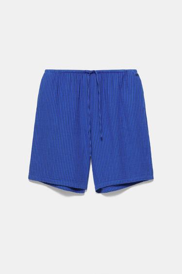 Rustic blue striped Bermuda shorts — Indigo 6