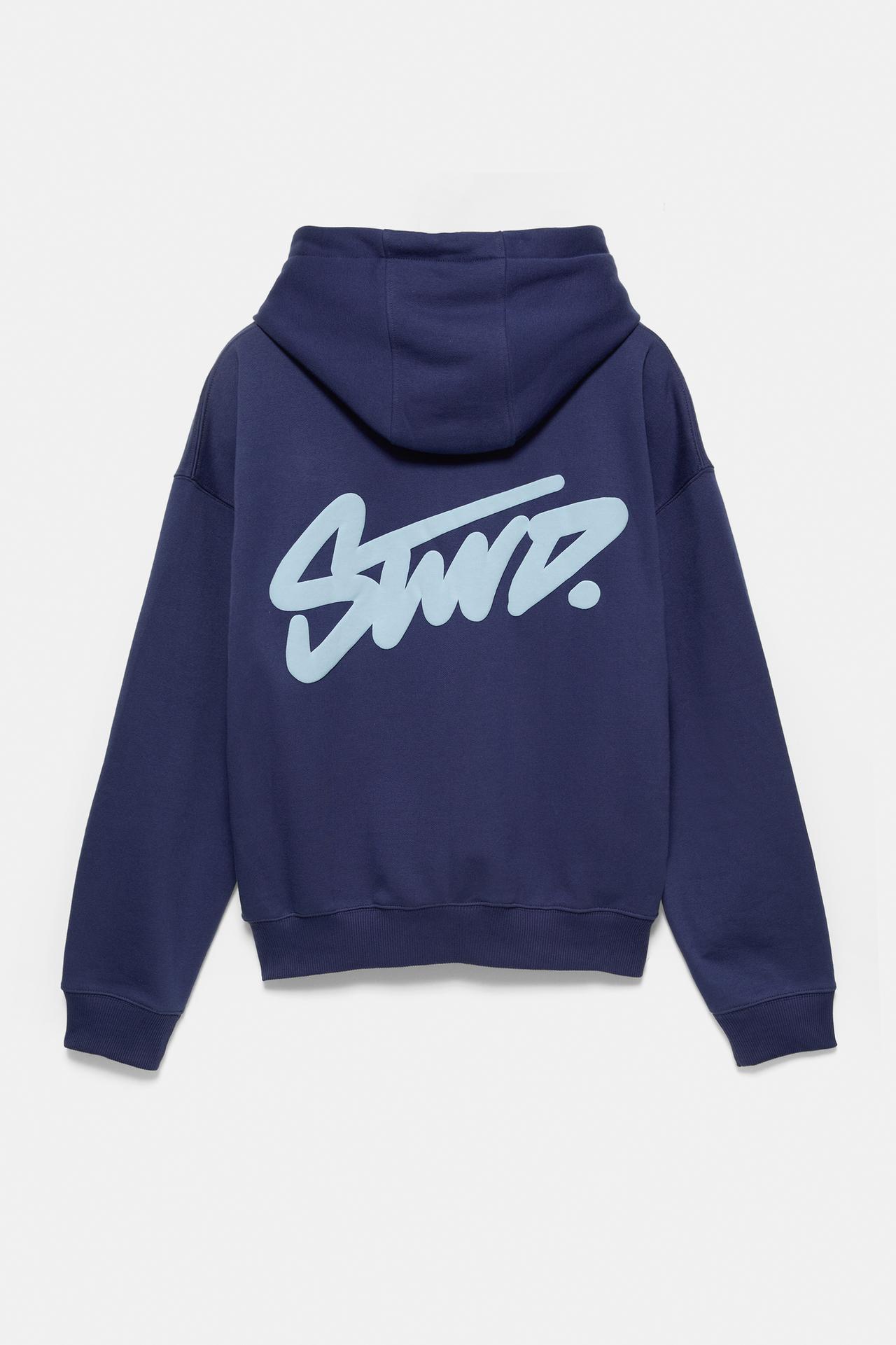 STWD logo boxy hoodie — Navy