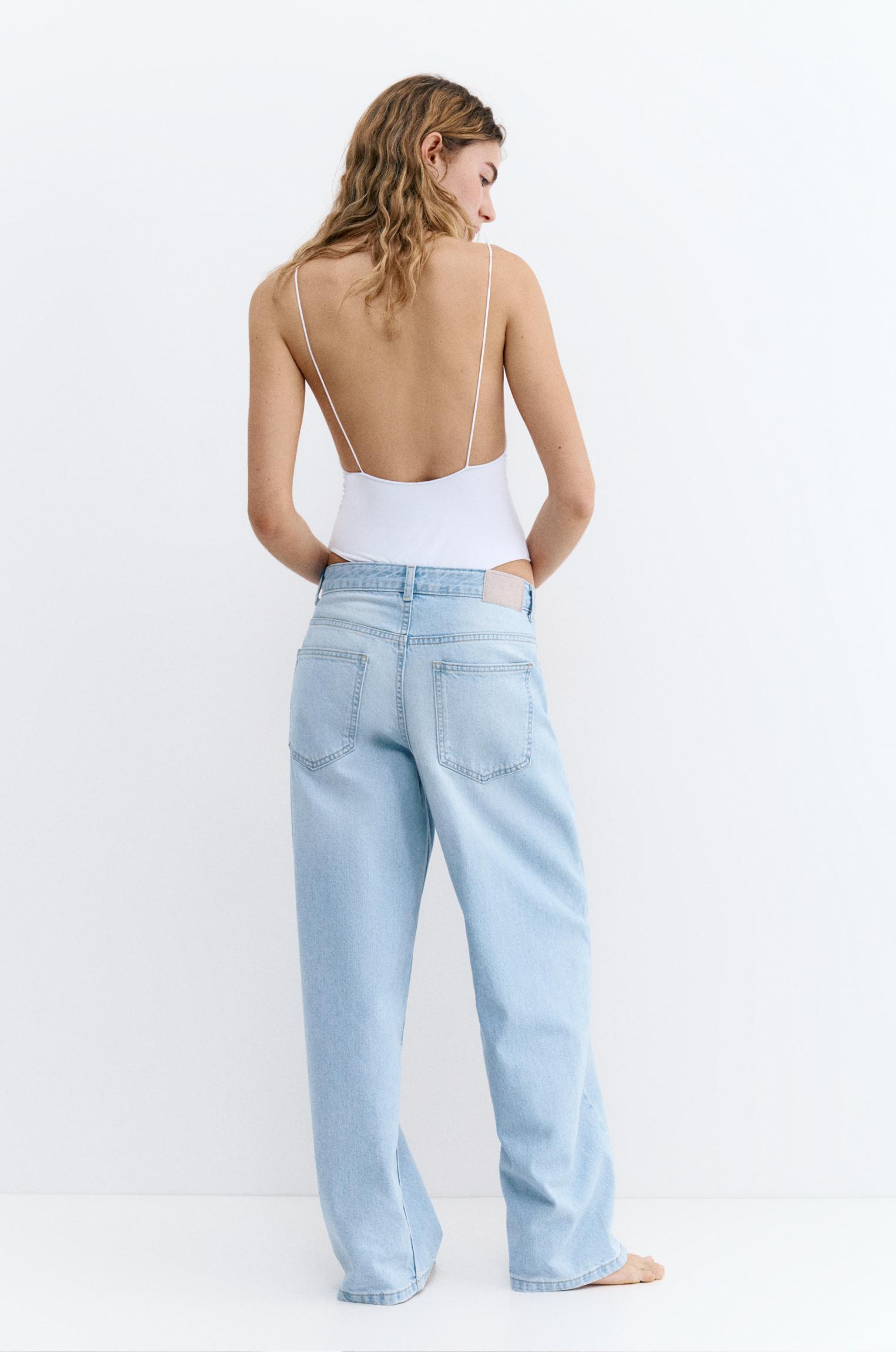 Low-rise barrel jeans — Pale blue