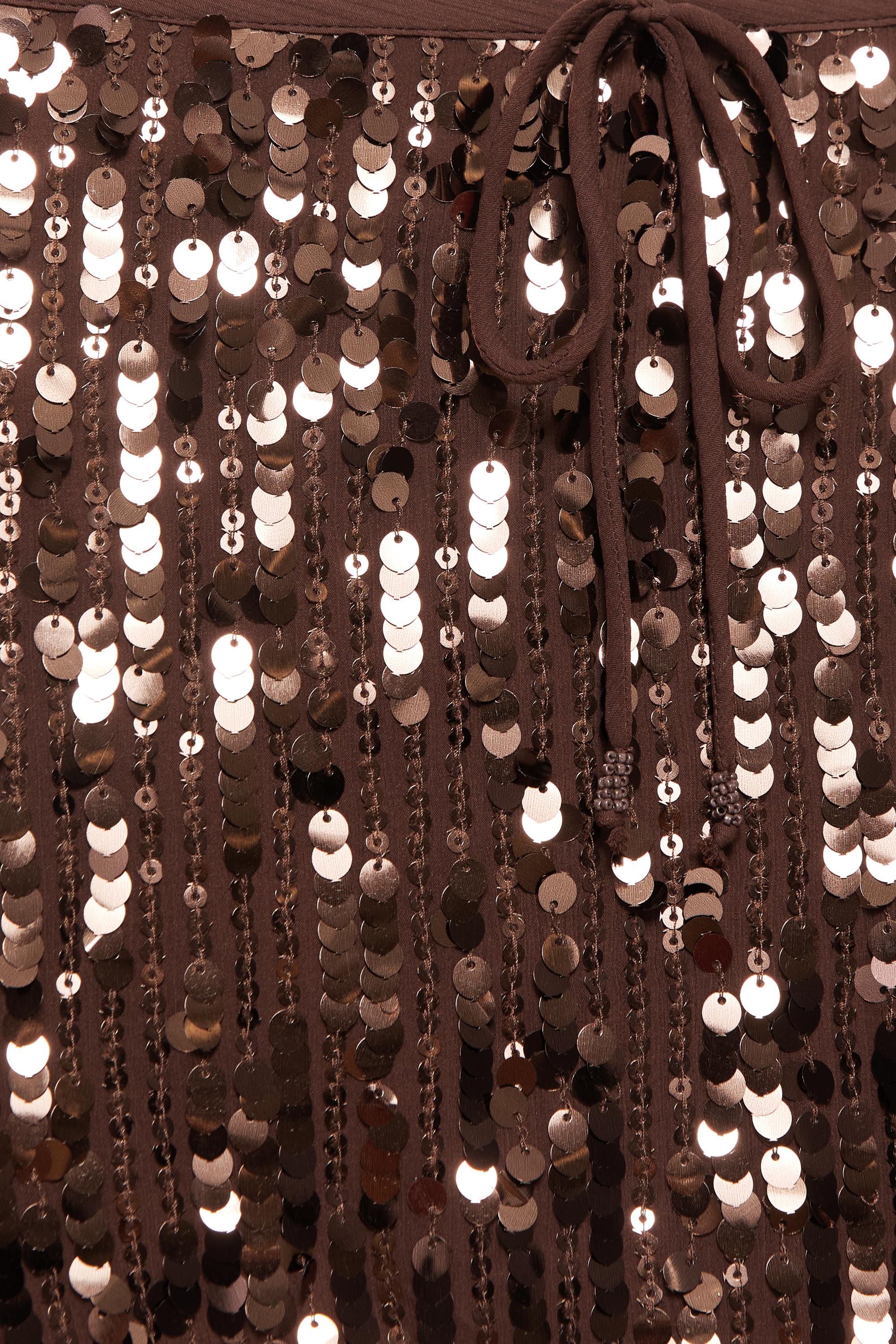 Sequin mini skirt — Brown