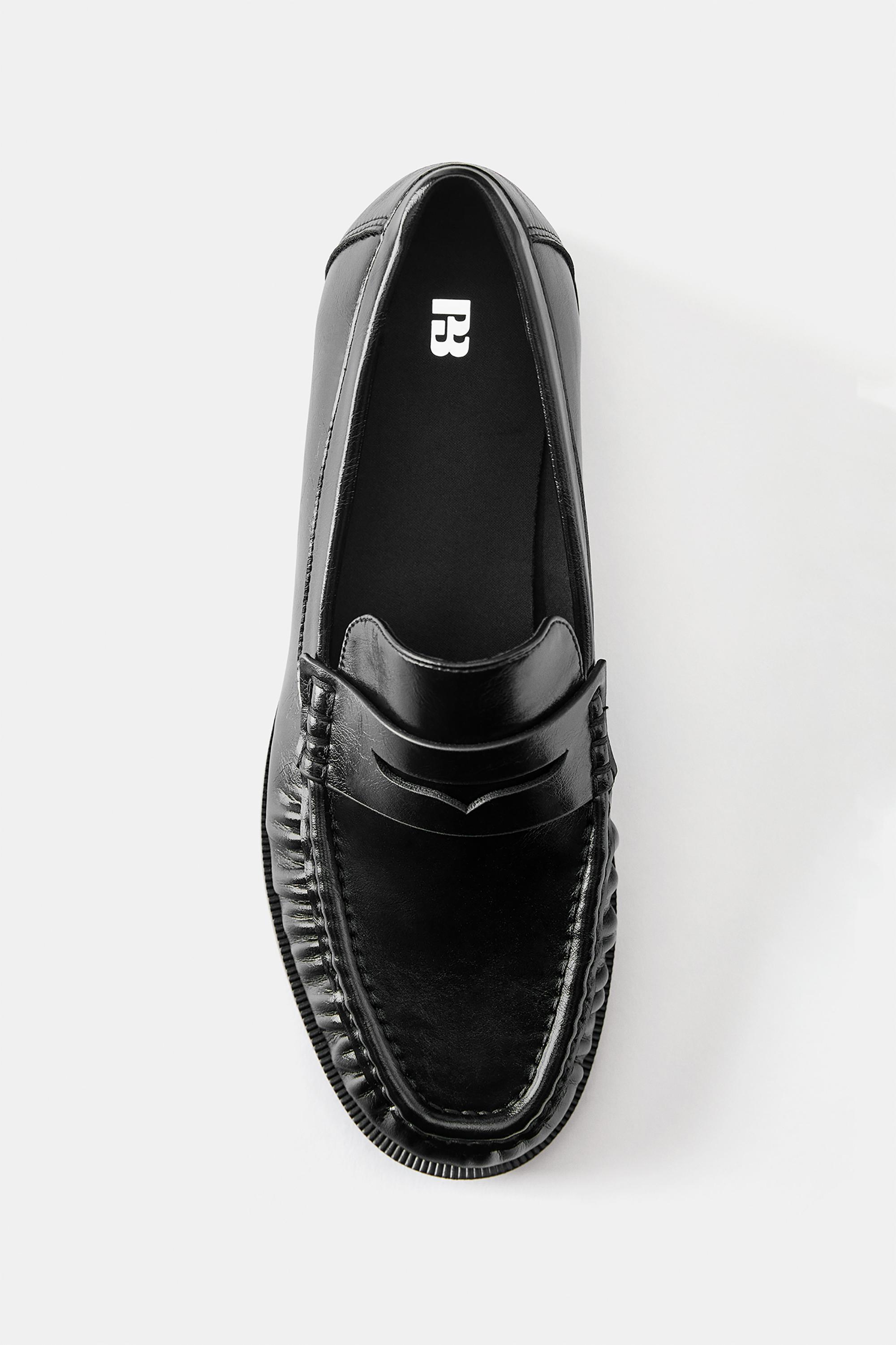 Ruched loafers — Black