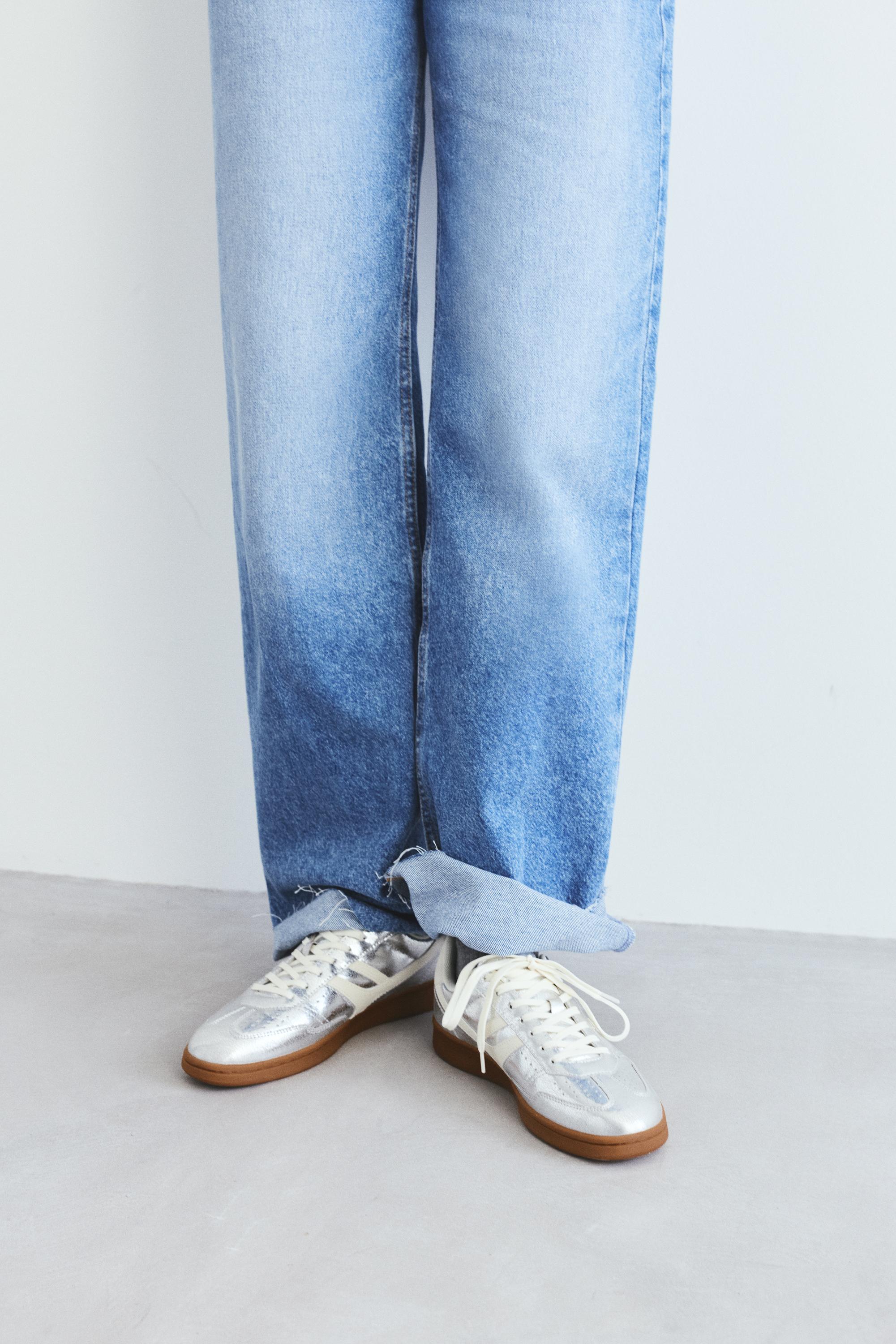 Metallic retro trainers — Silver