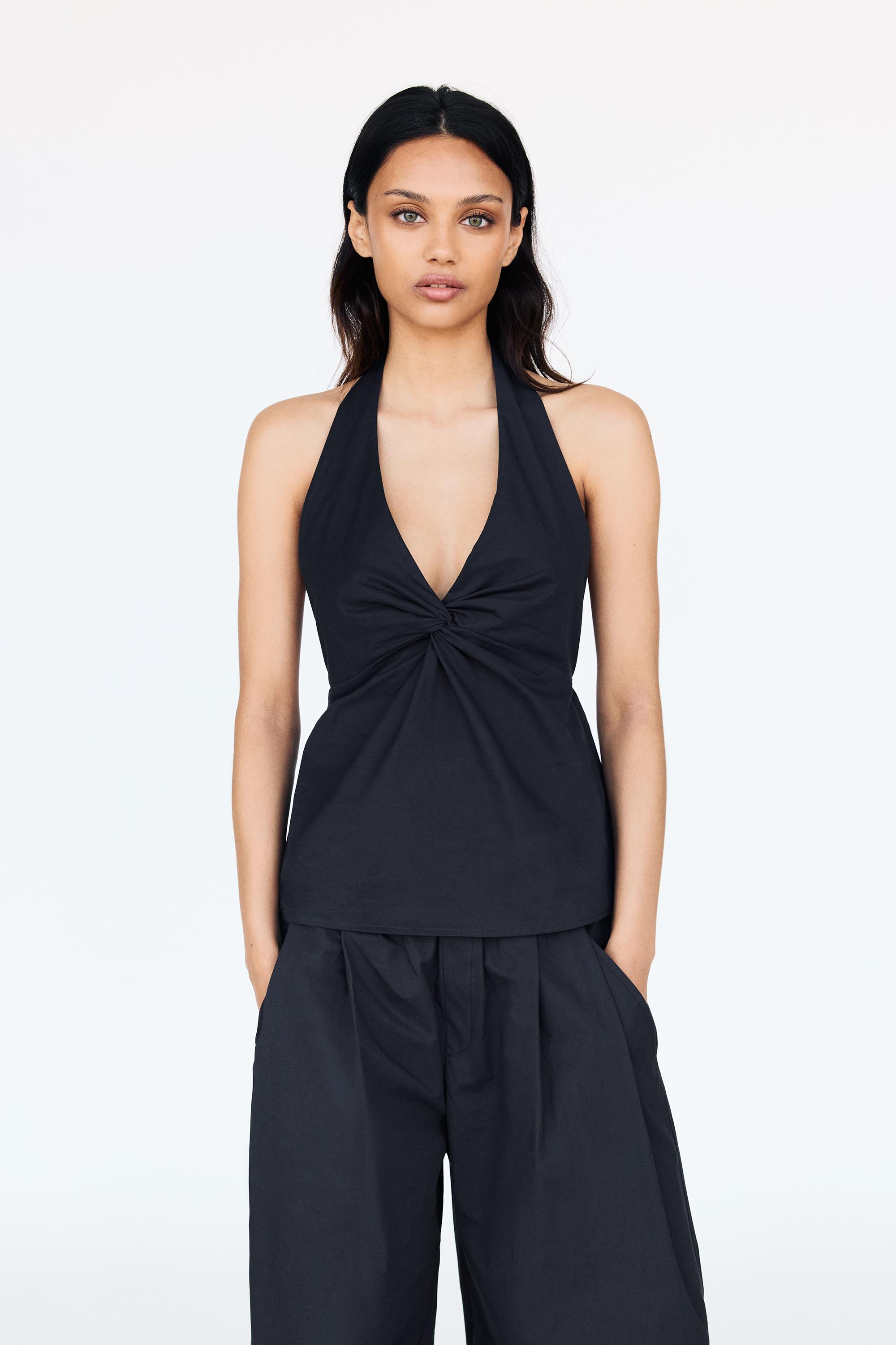 Neckholder-Top Mit V-Ausschnitt