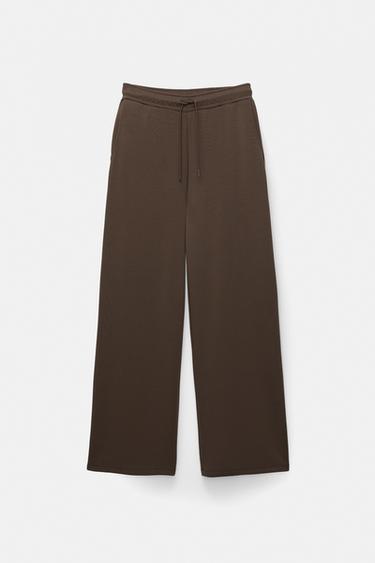 Soft-touch wide-leg trousers — Brown 6