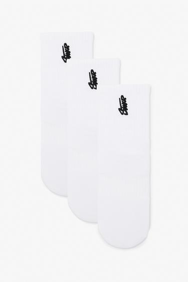 Pack of 3 pairs of mid calf STWD socks — White 1