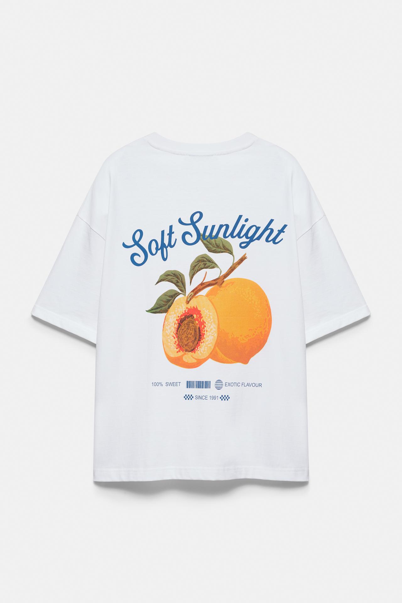 STWD peach graphic T-shirt — White