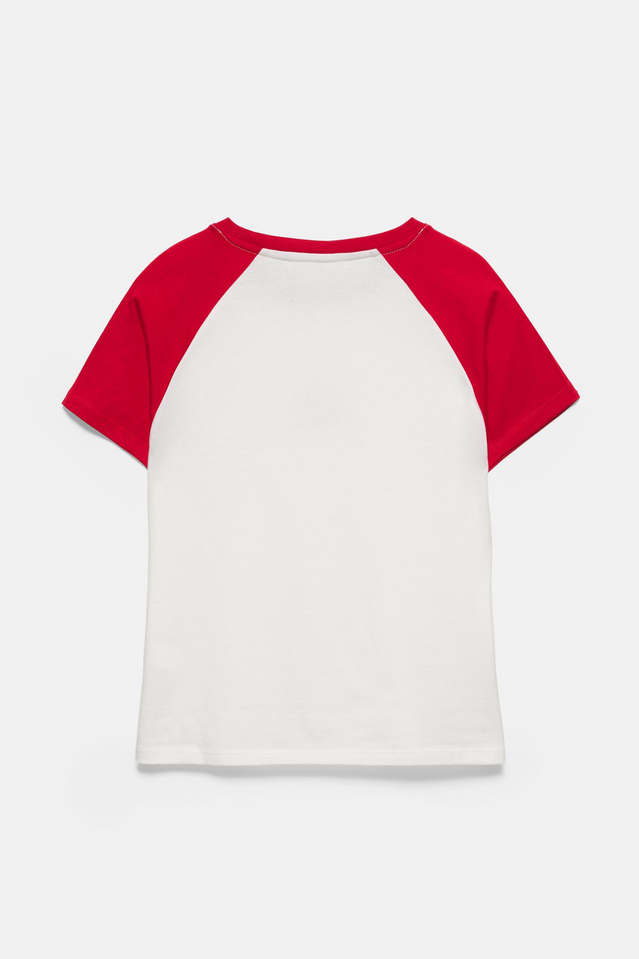 Dickies contrast sleeve T-shirt — Red