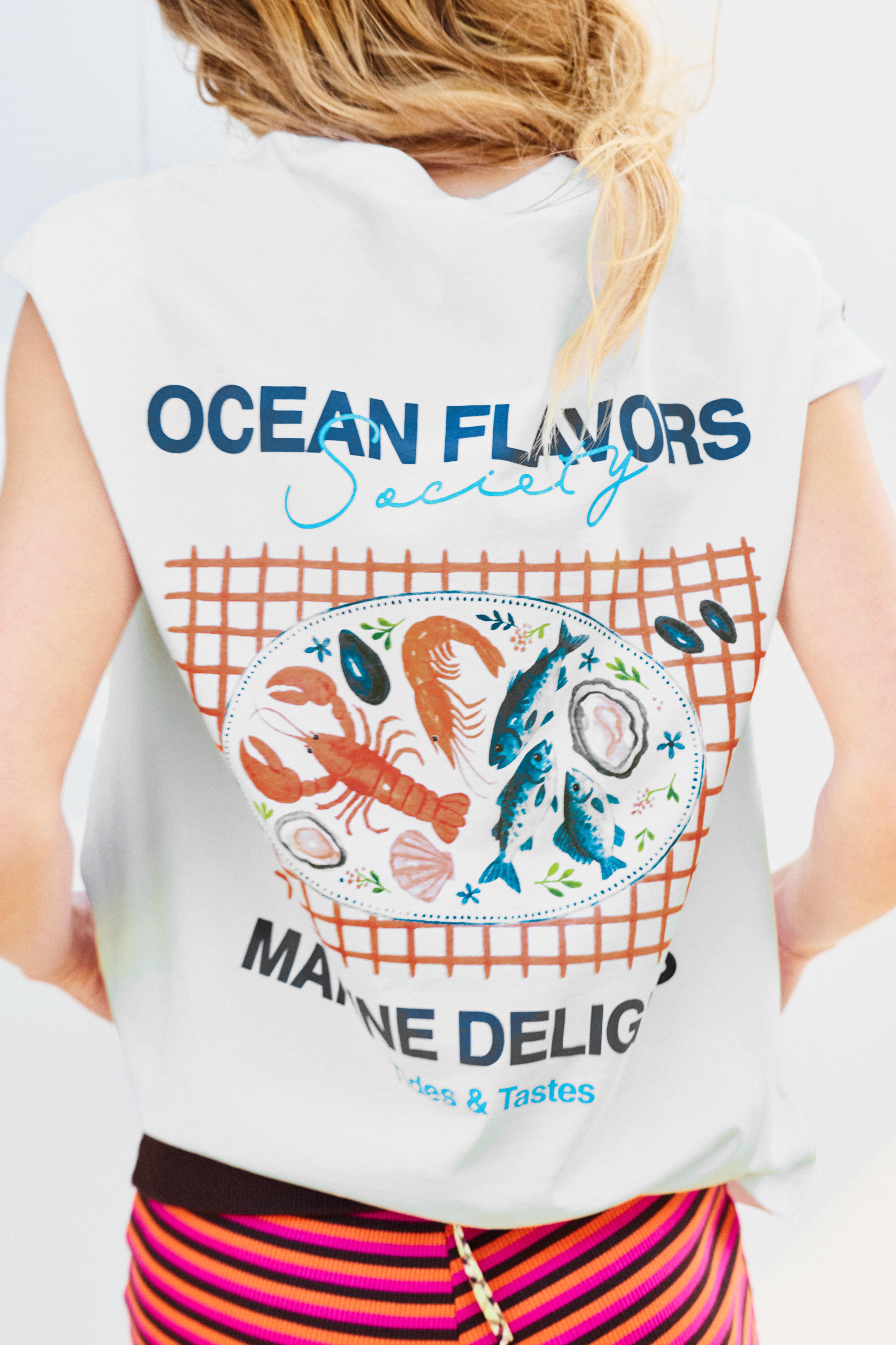 T-Shirt Com Gráfico De Lagosta