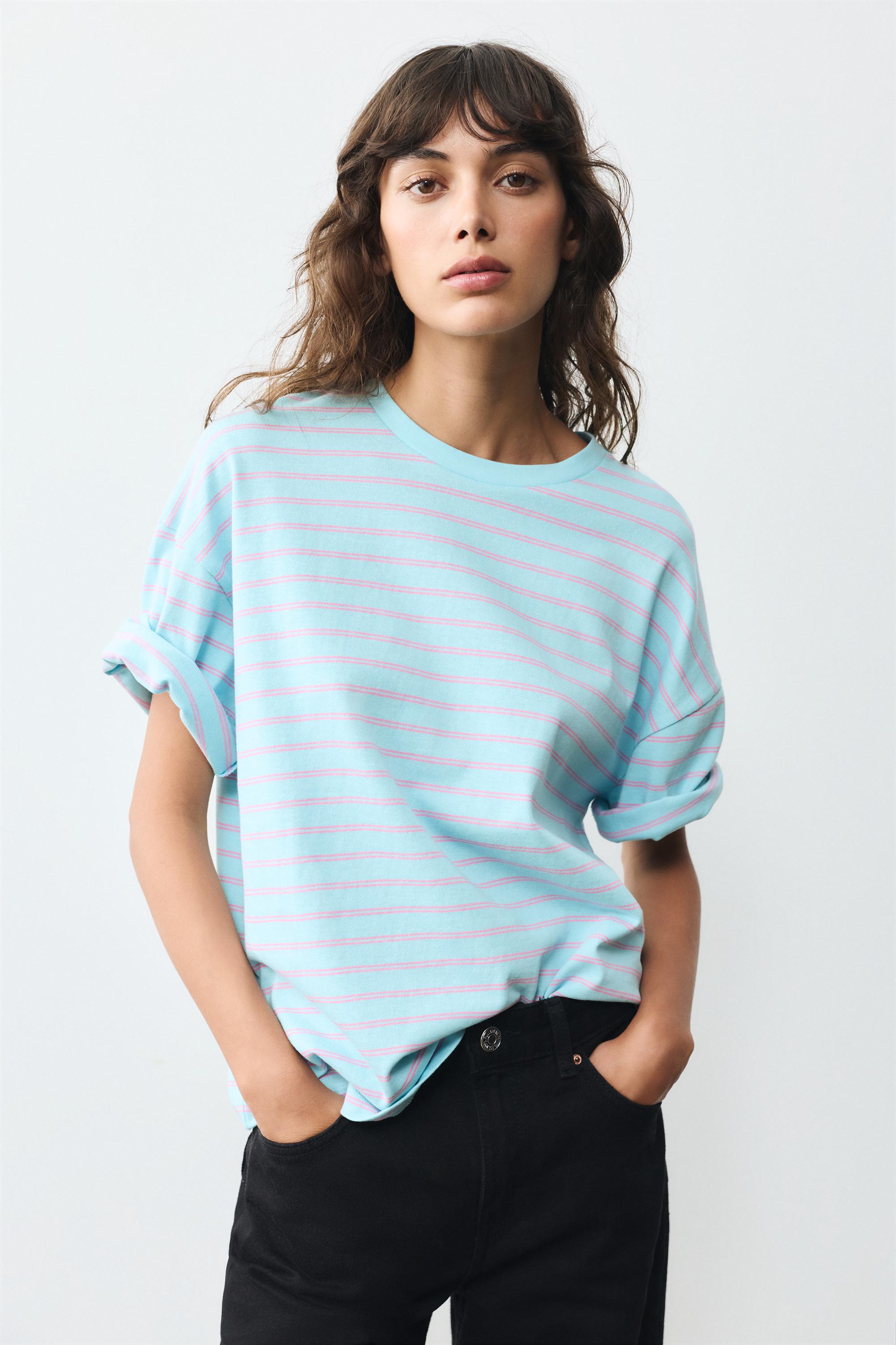 Oversize short sleeve T-shirt — Pale blue