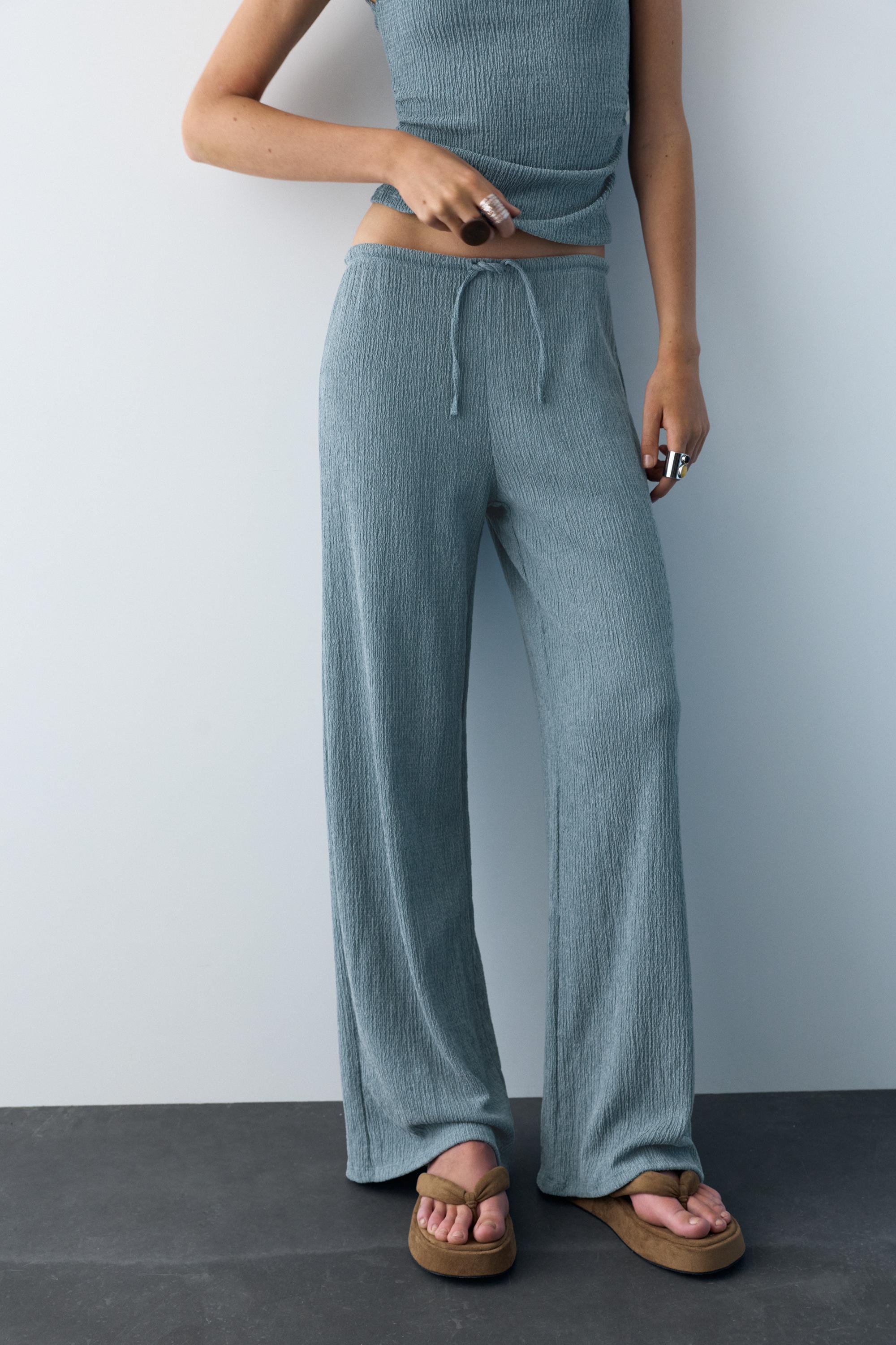 Bambula geniş paça pantolon - Görsel 11