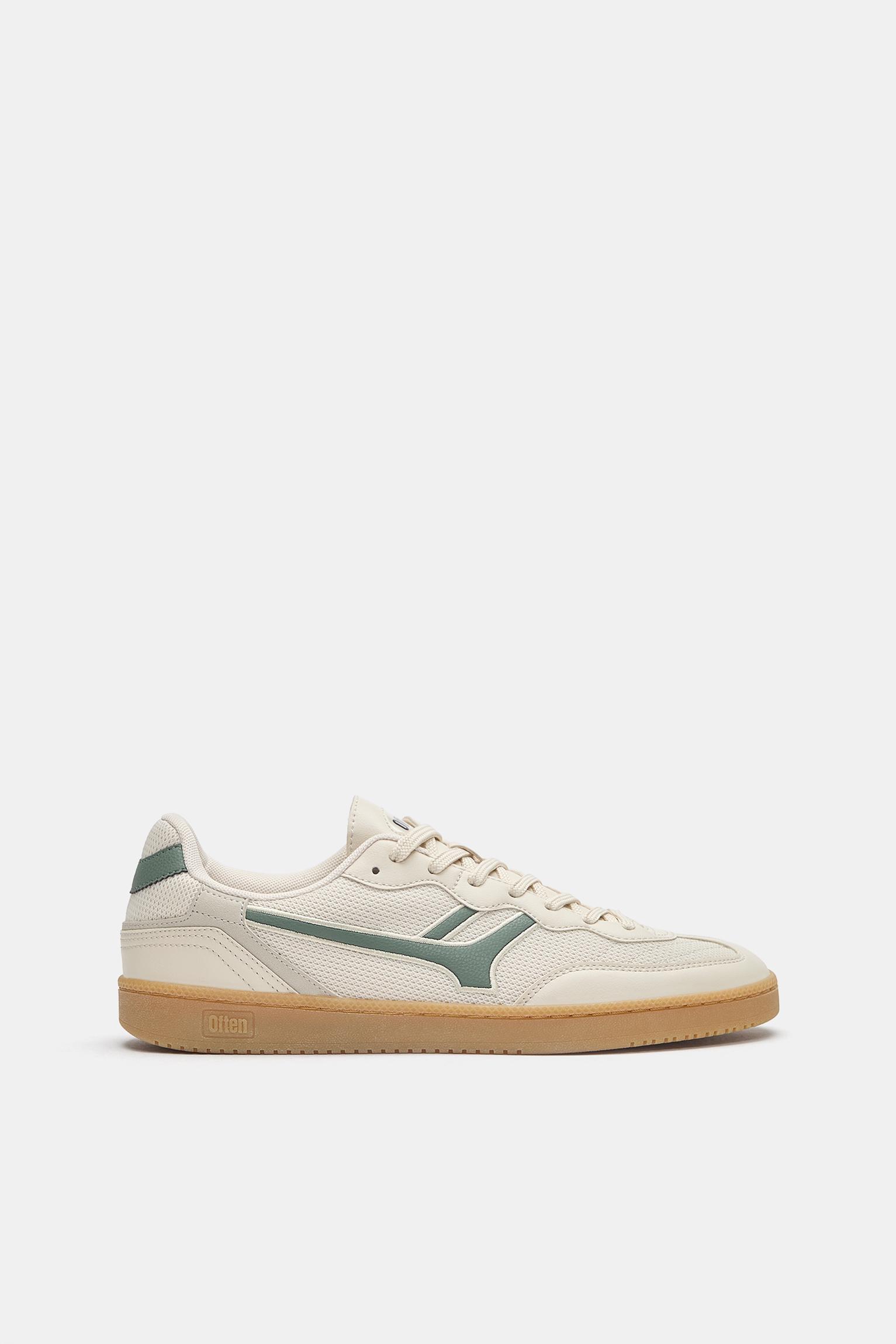 Retro fabric trainers — Ecru