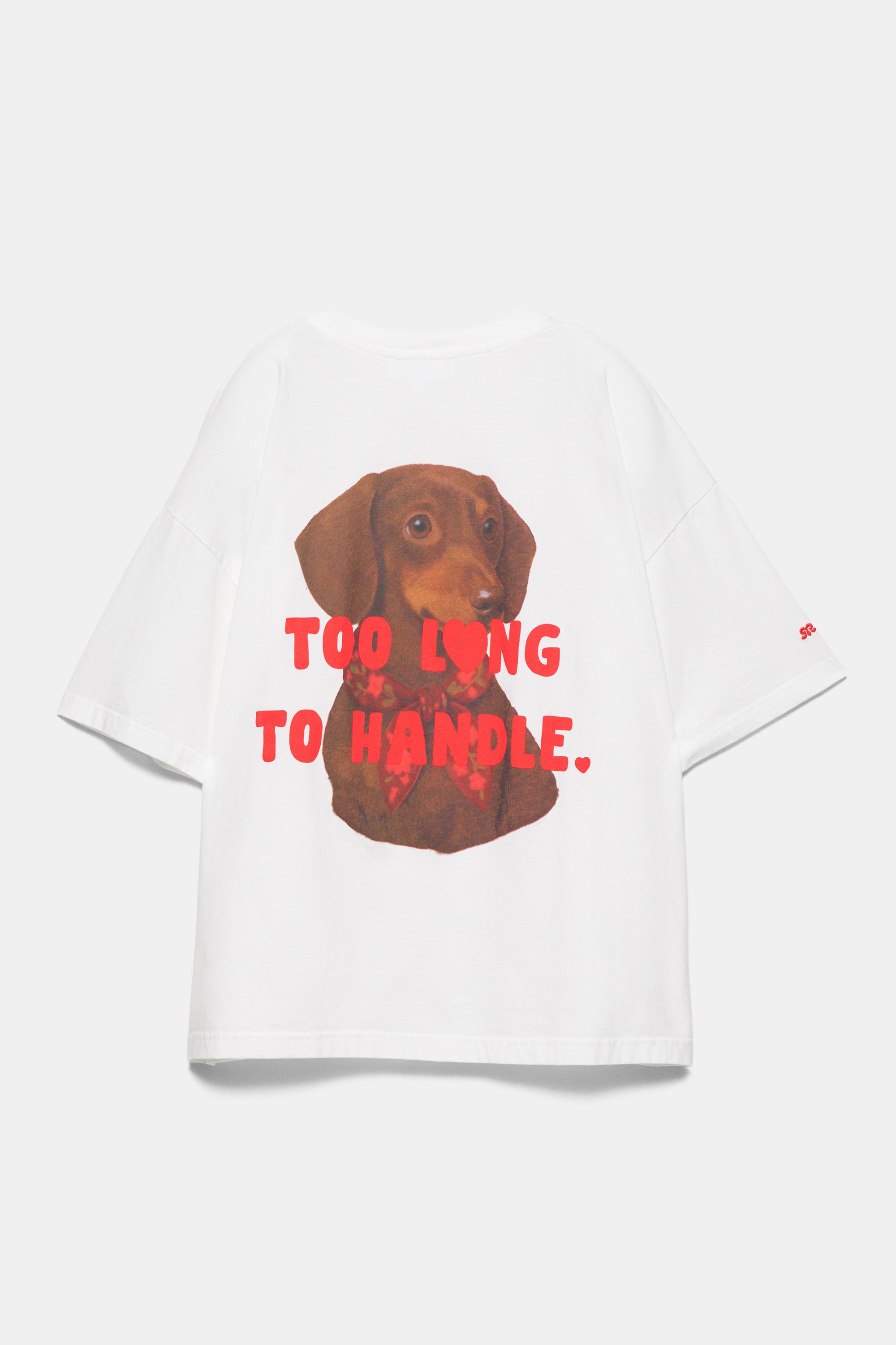 Köpek grafik baskılı ve yazılı t-shirt - Görsel 6
