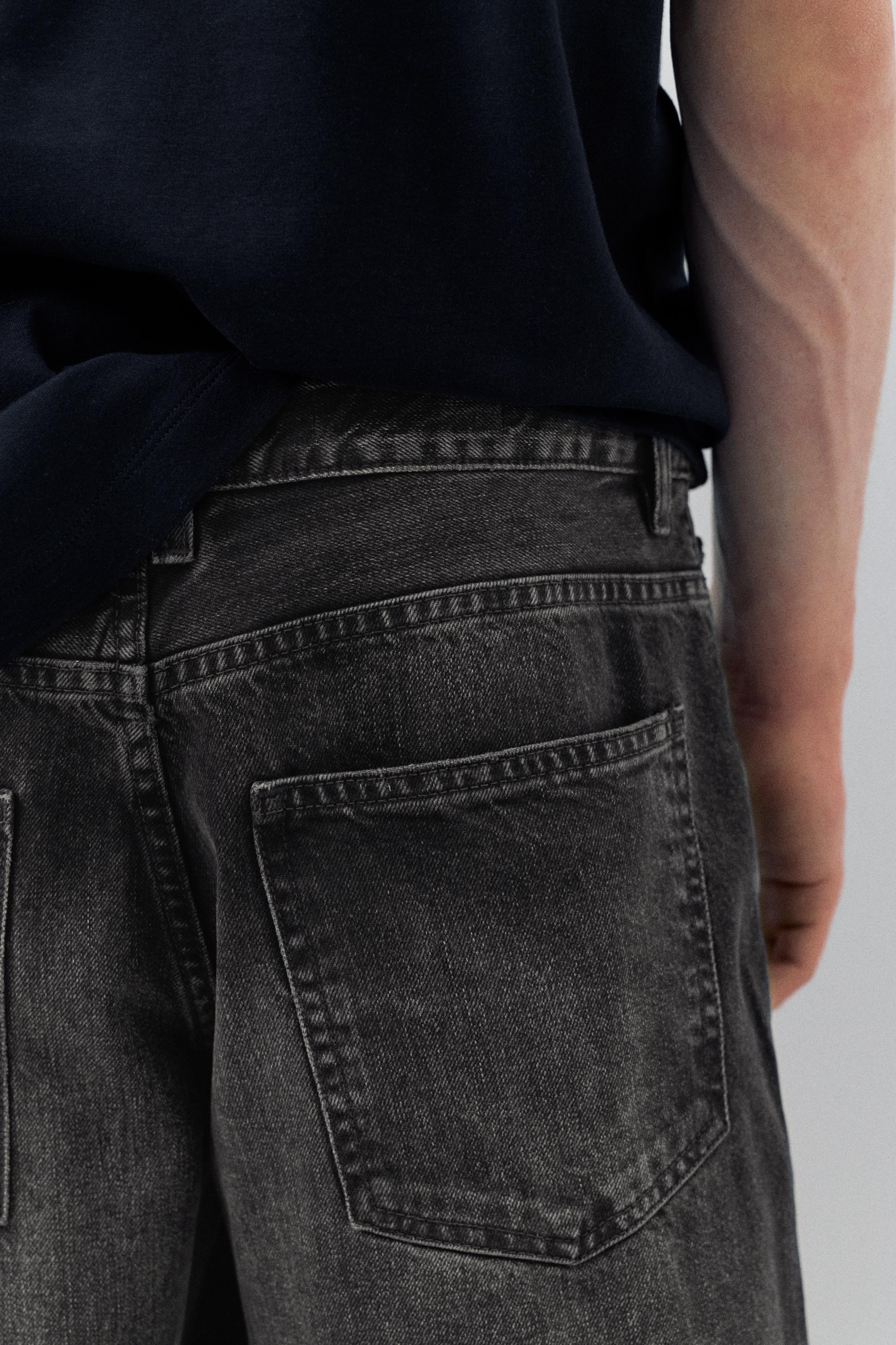 Low-rise baggy jeans — Faded black