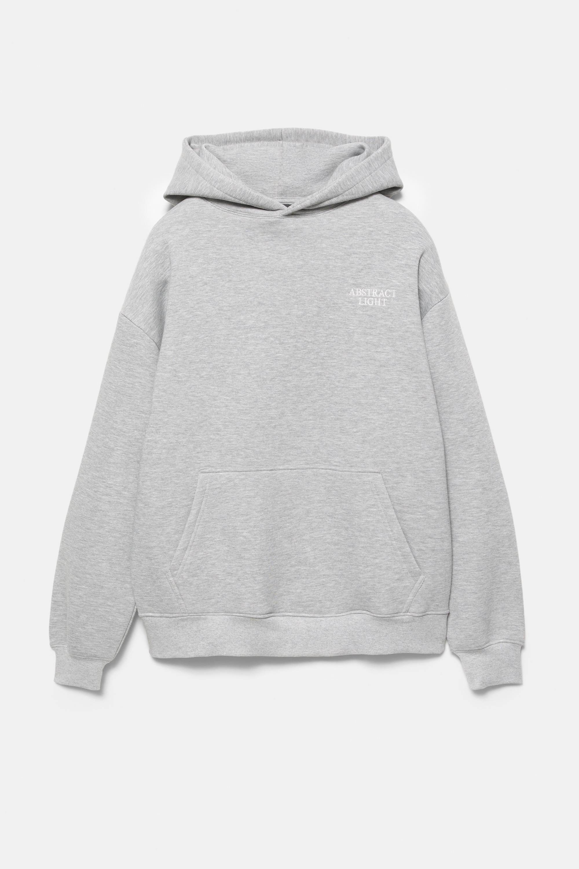 Sweatshirt Capuz Cinzento Com Gráfico