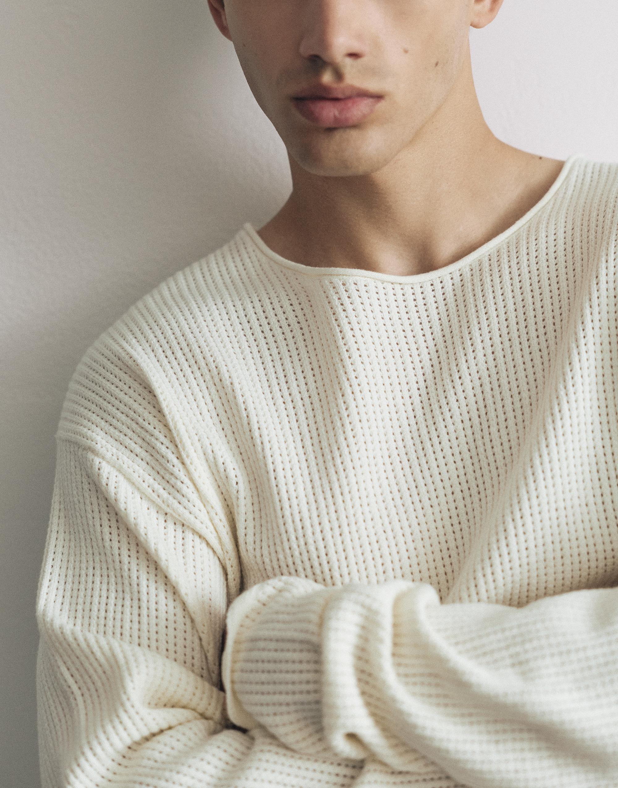 Cutwork knit jumper — Off white
