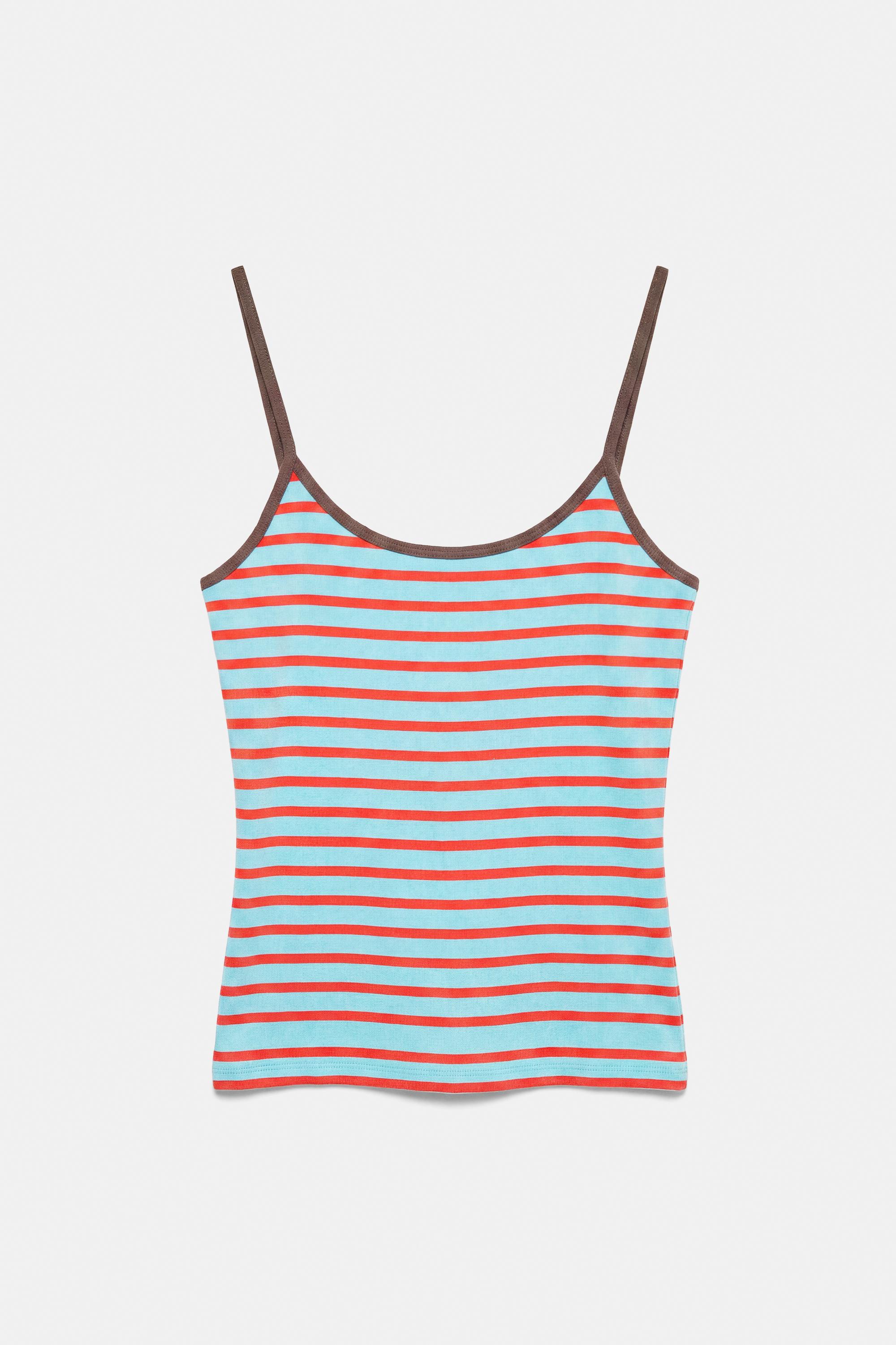 Thin strap top — Striped