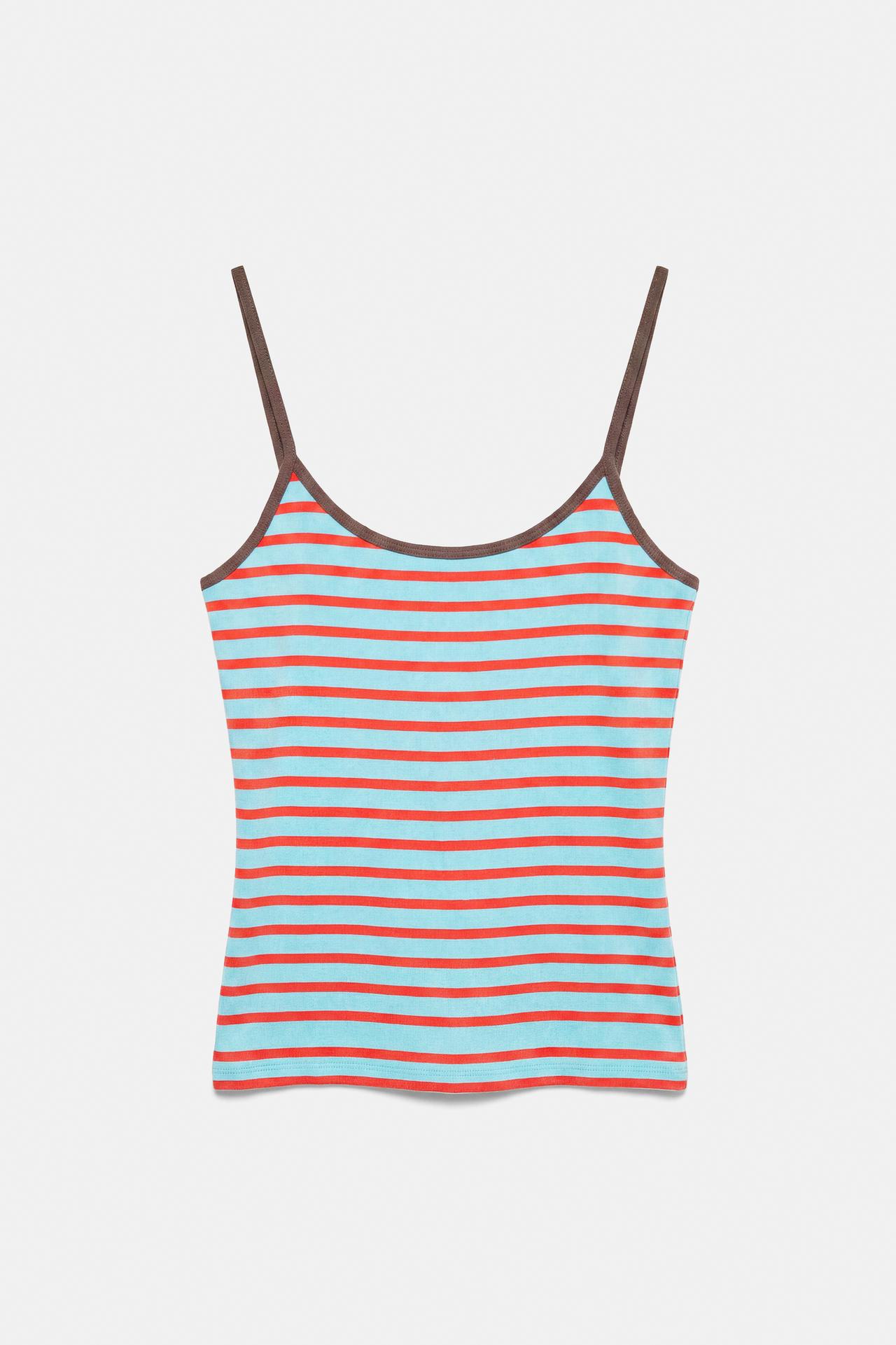 Thin strap top — Striped