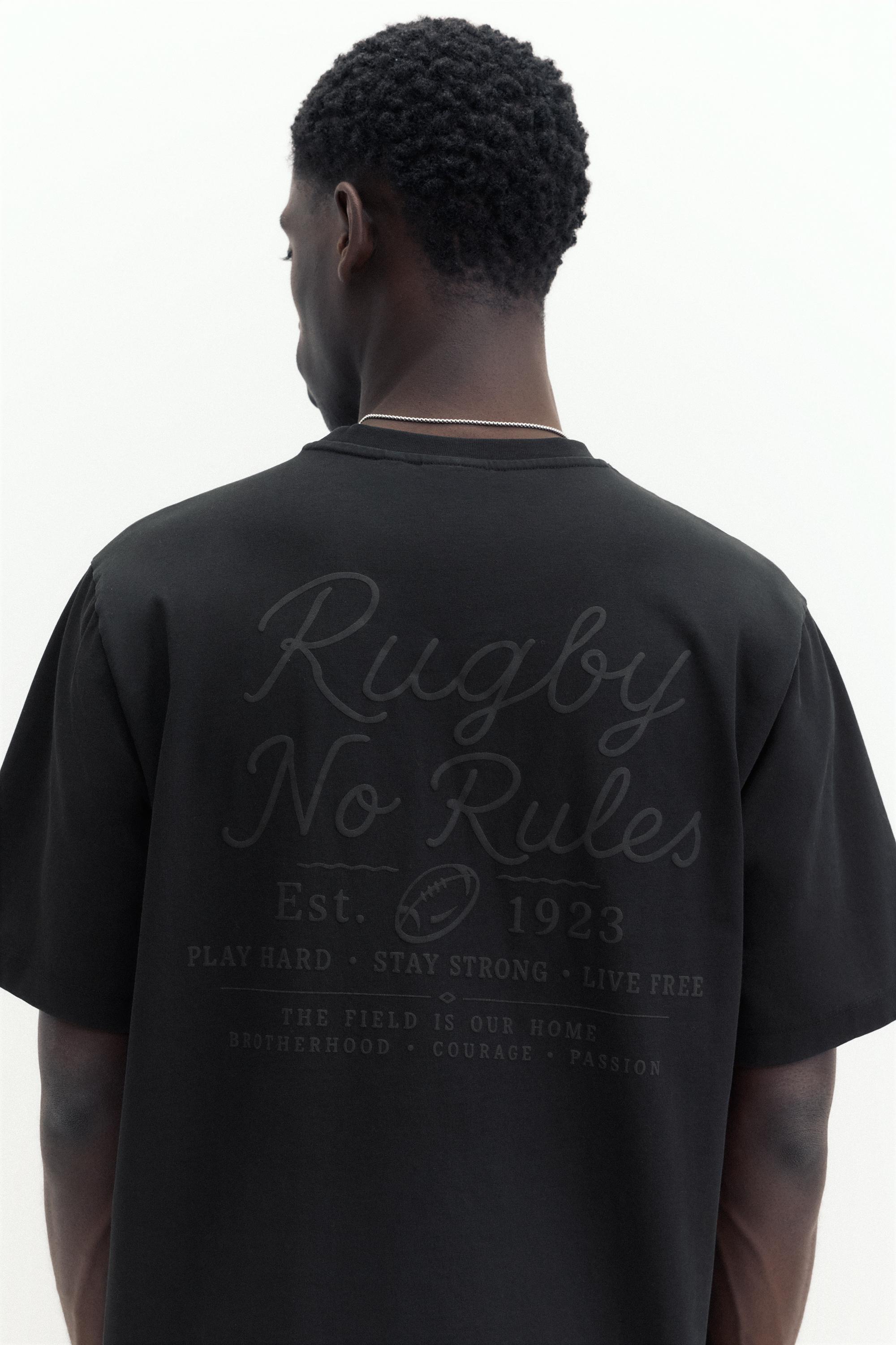 Regular fit embroidered T-shirt — Black