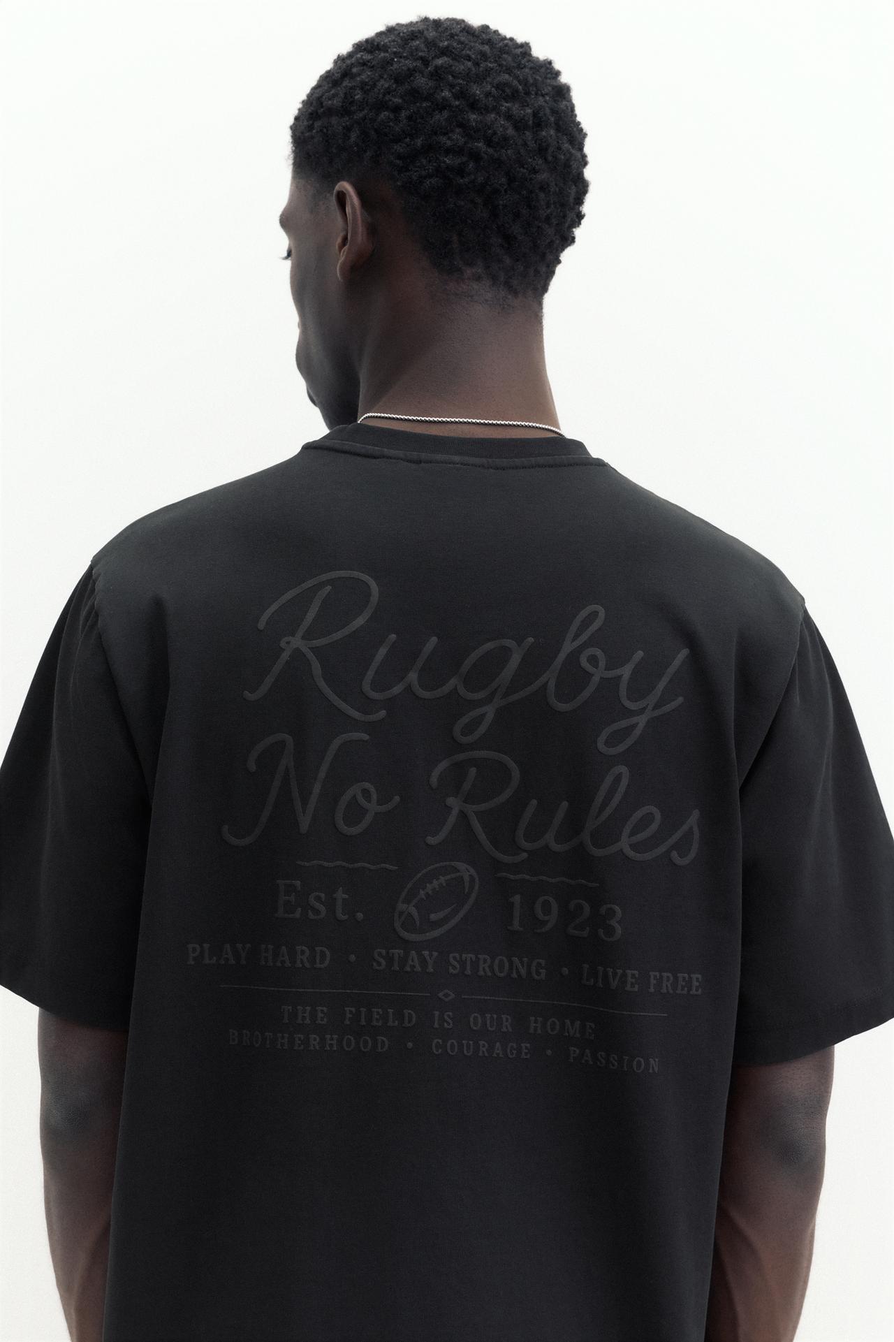 Regular fit embroidered T-shirt — Black