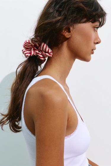 Striped scrunchie — Red 2