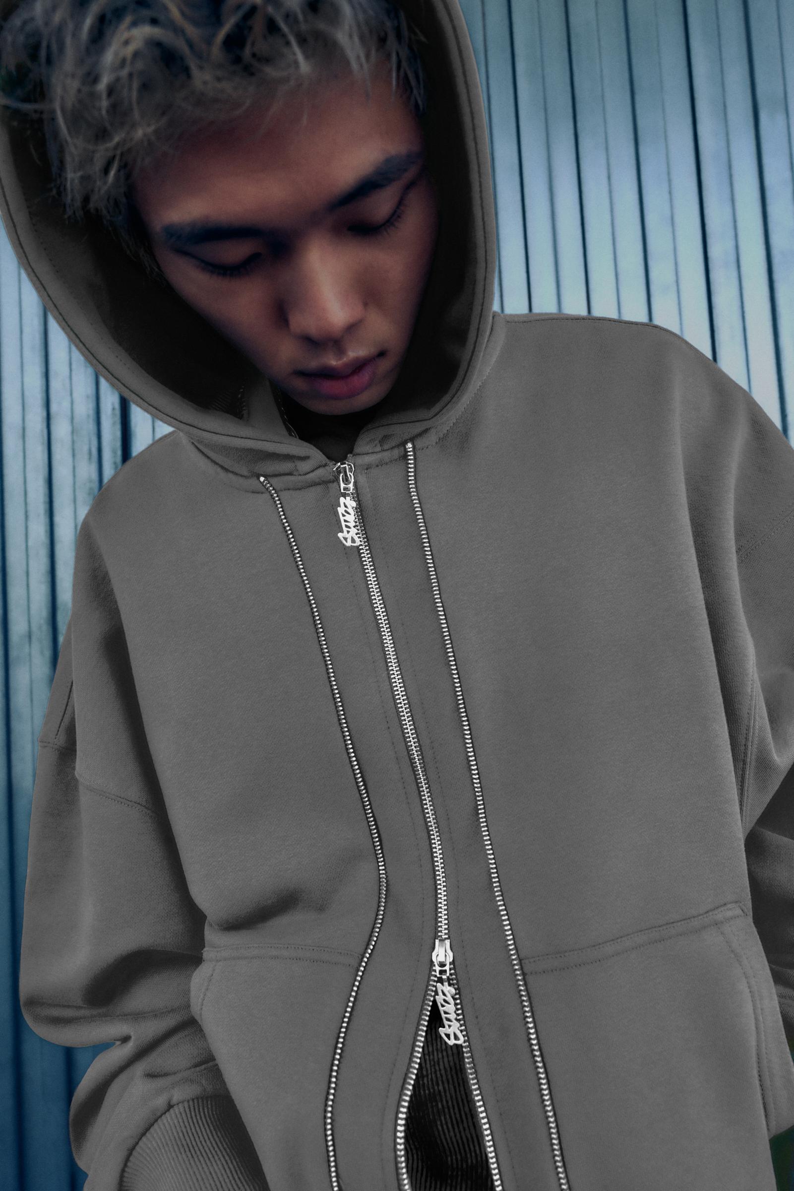 Double zip-up hoodie - pull&bear