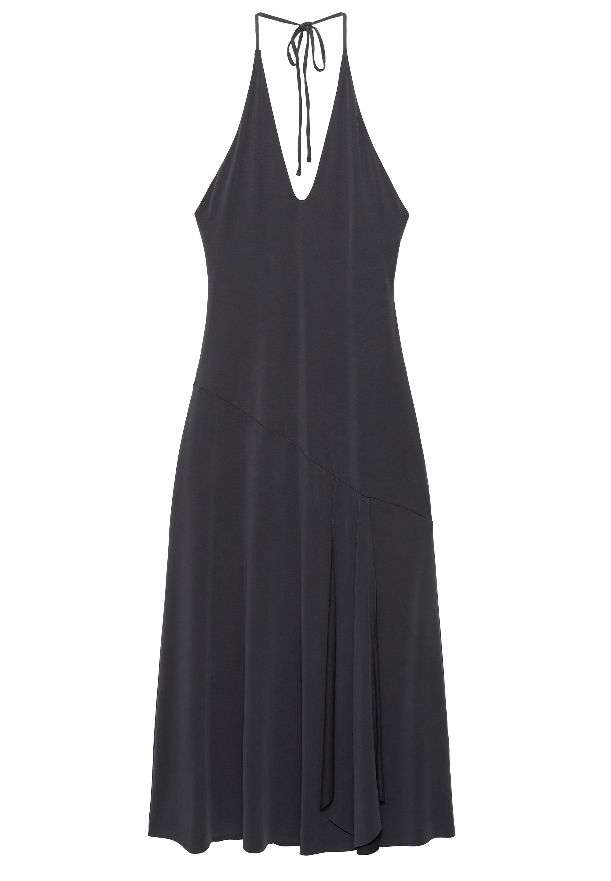 Cupro uzun halter elbise - Görsel 12