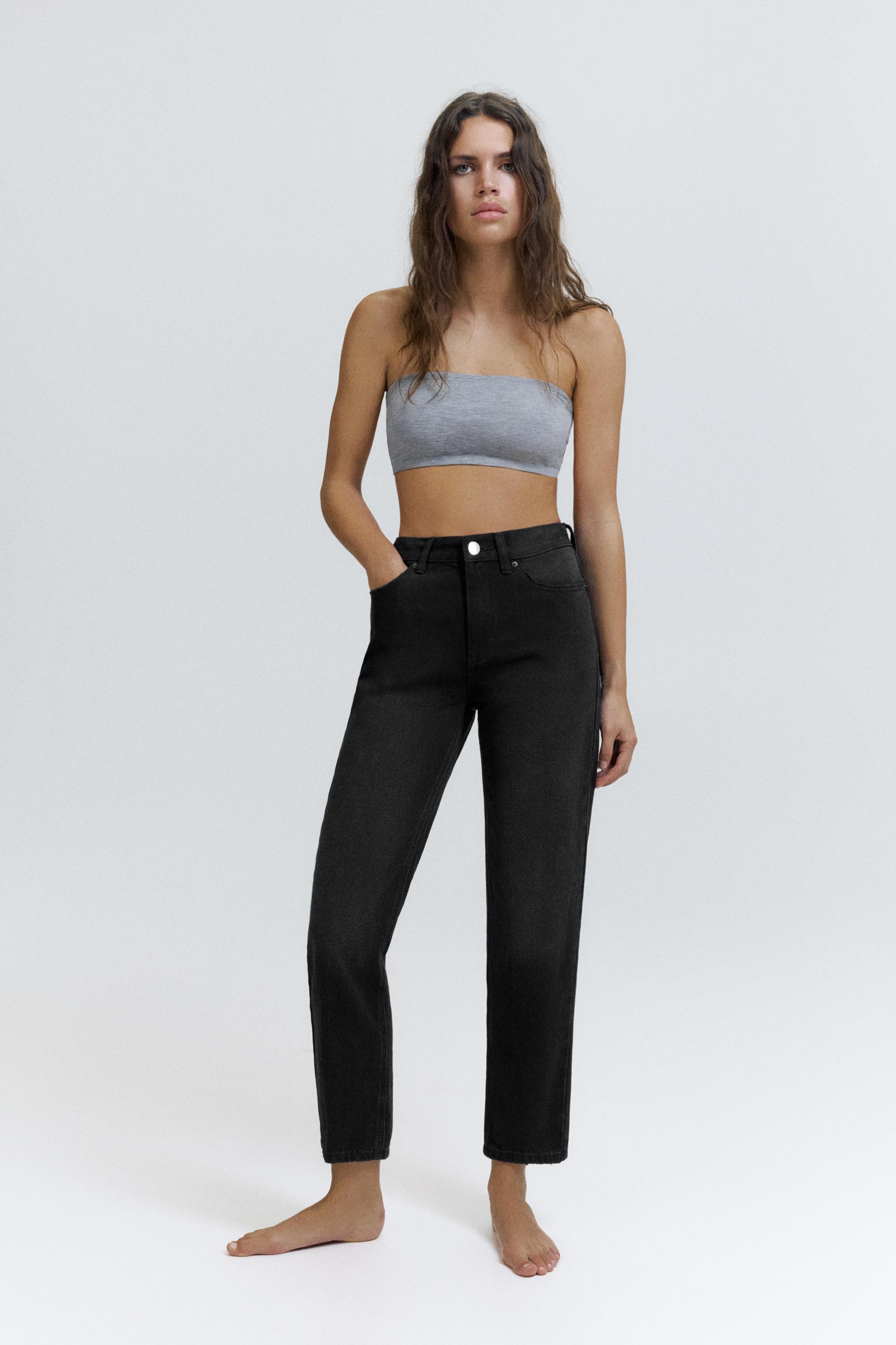 High-waist mom jeans — Black