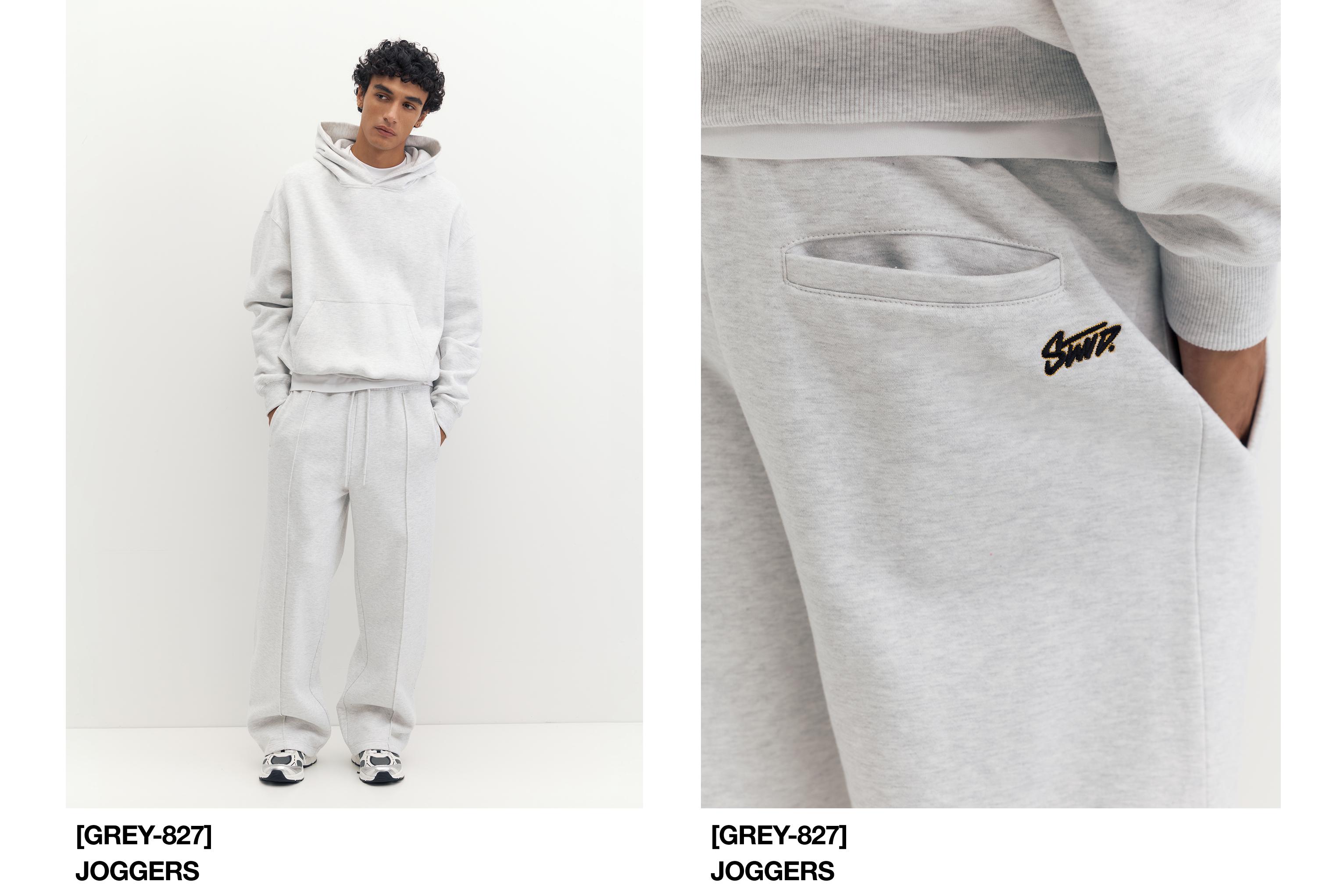 STWD baggy joggers — Pale marl