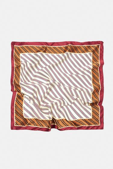 Striped satin scarf — Orange 5