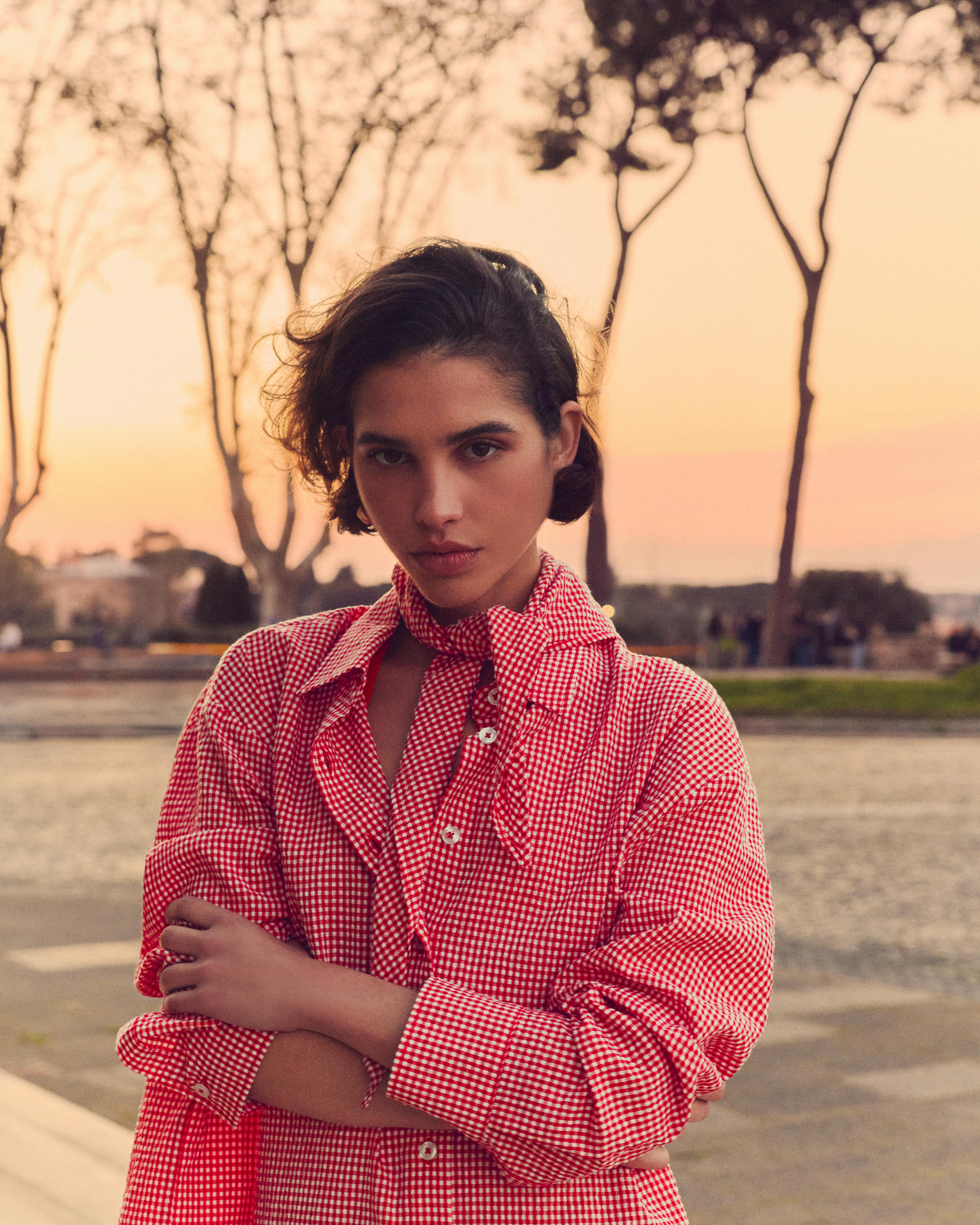 Pötikareli bandana gömlek - Görsel 17