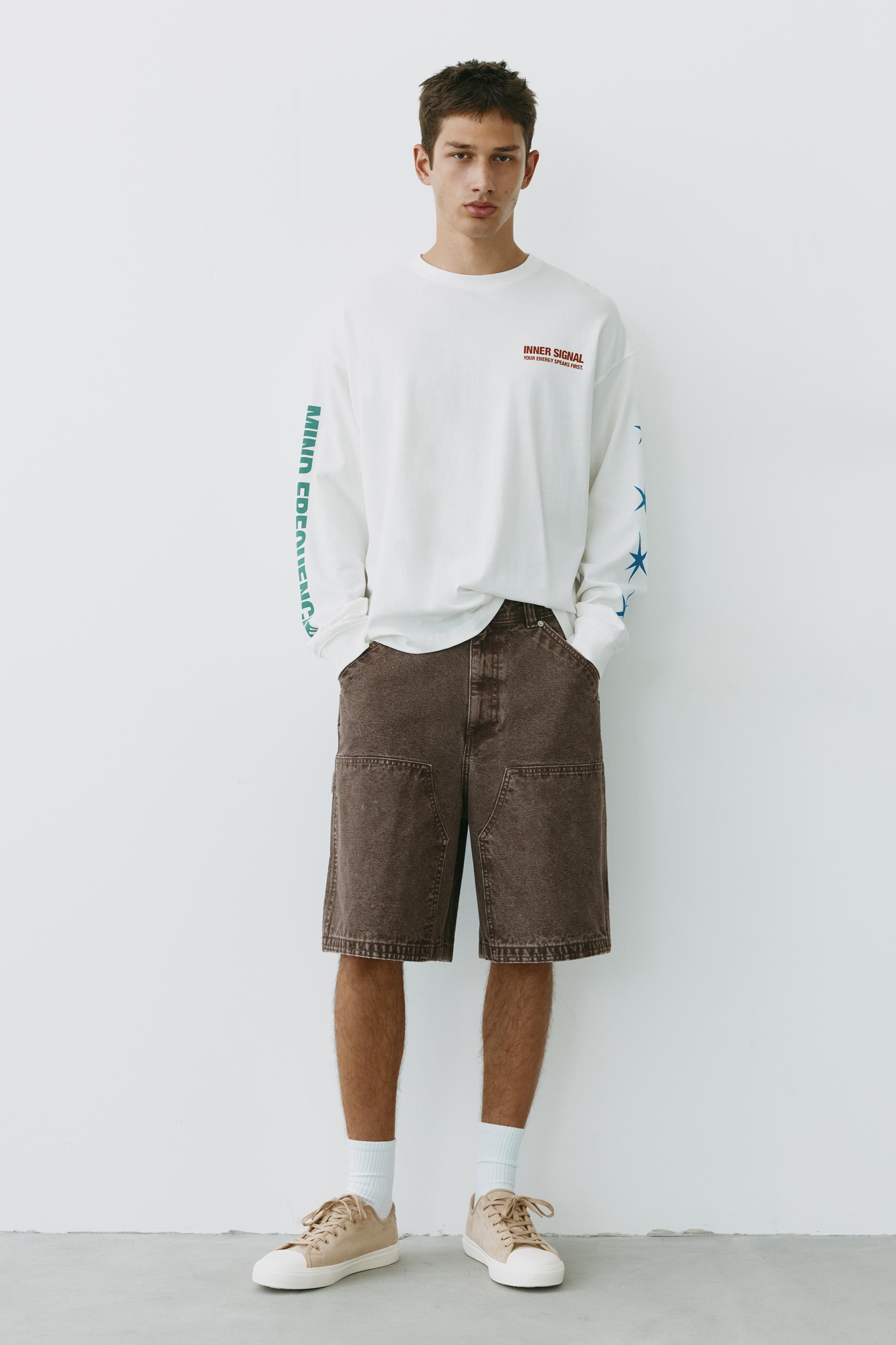 Relaxed fit carpenter Bermuda shorts — Brown