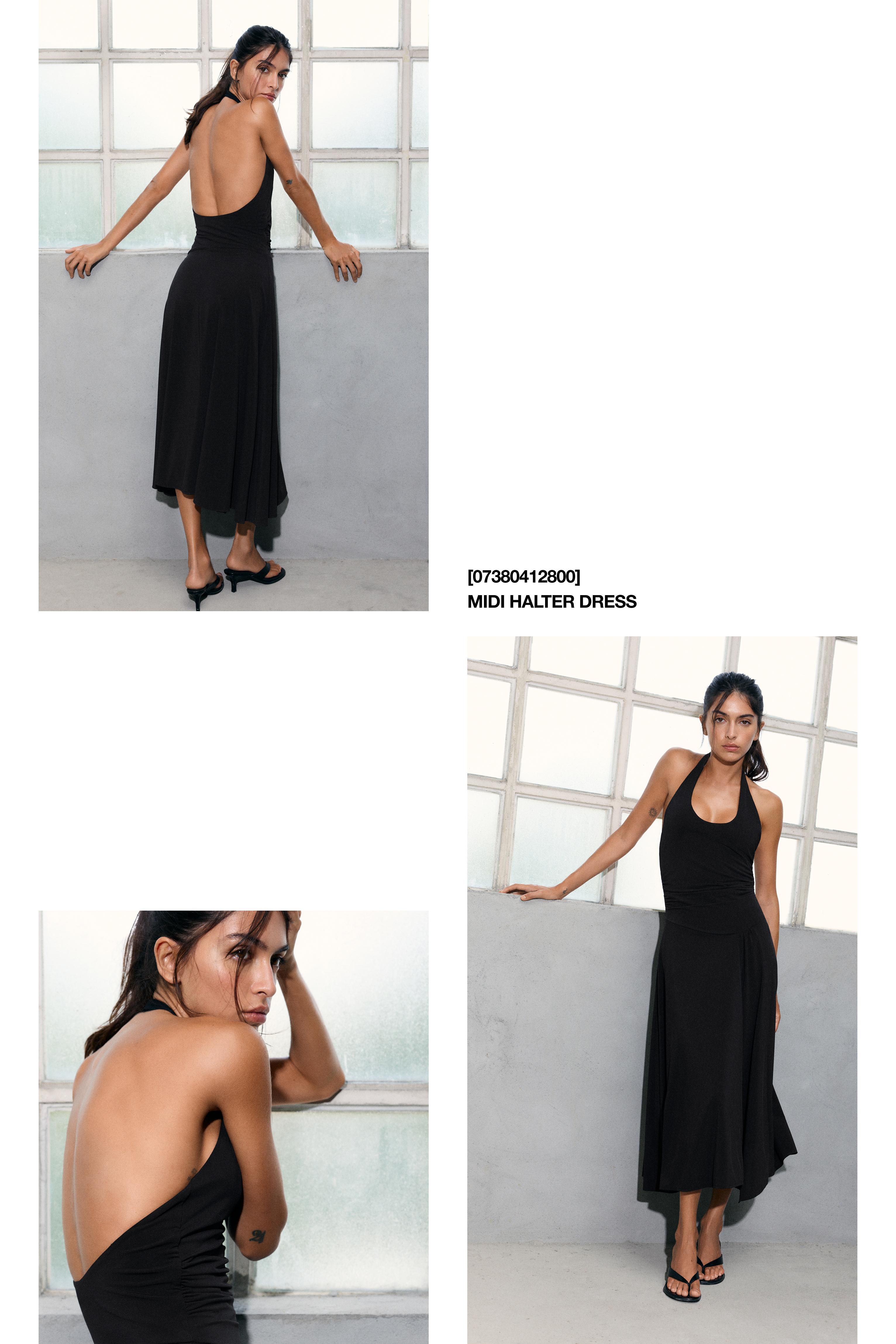 Halter midi dress — Black