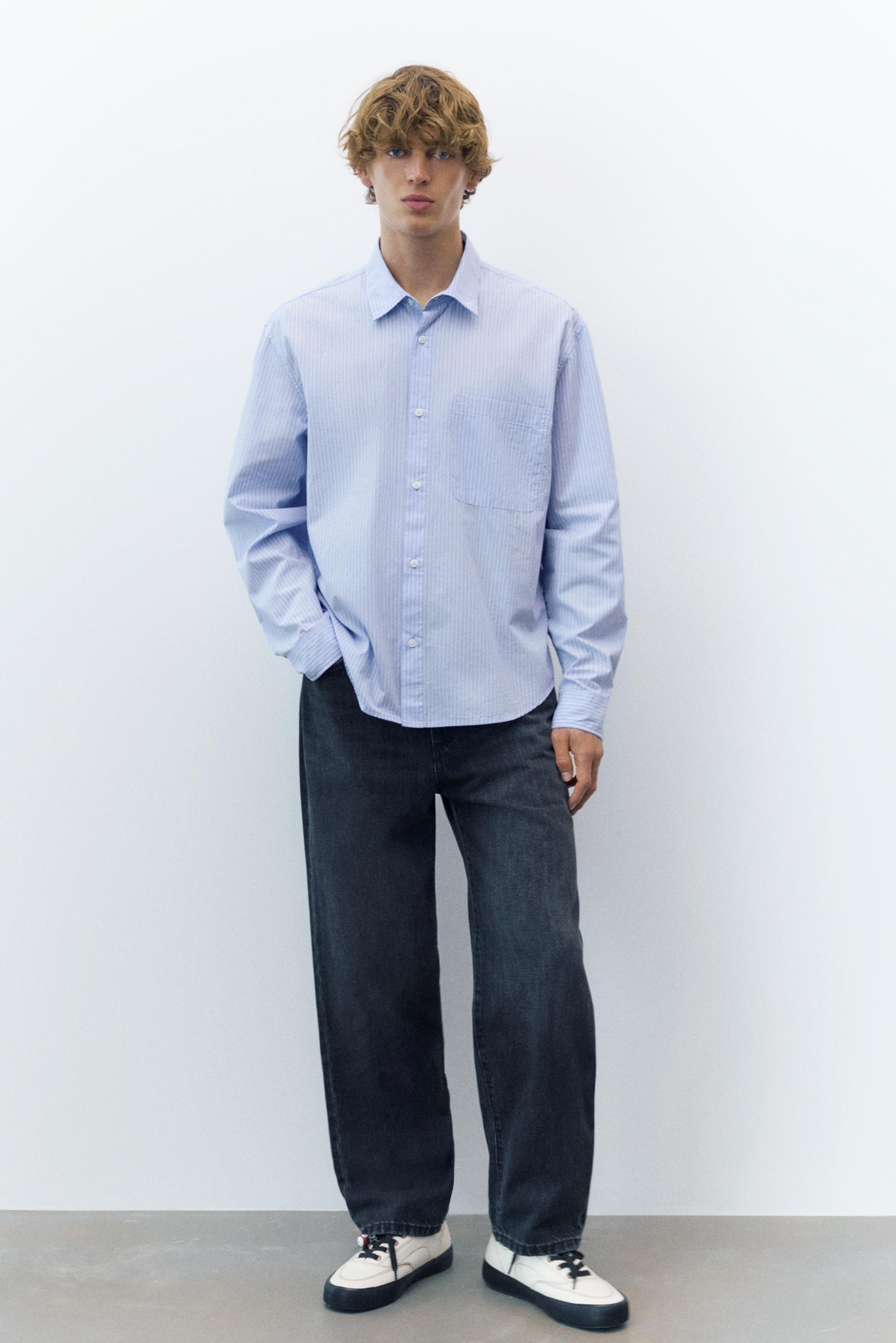 Striped long sleeve shirt — Blue